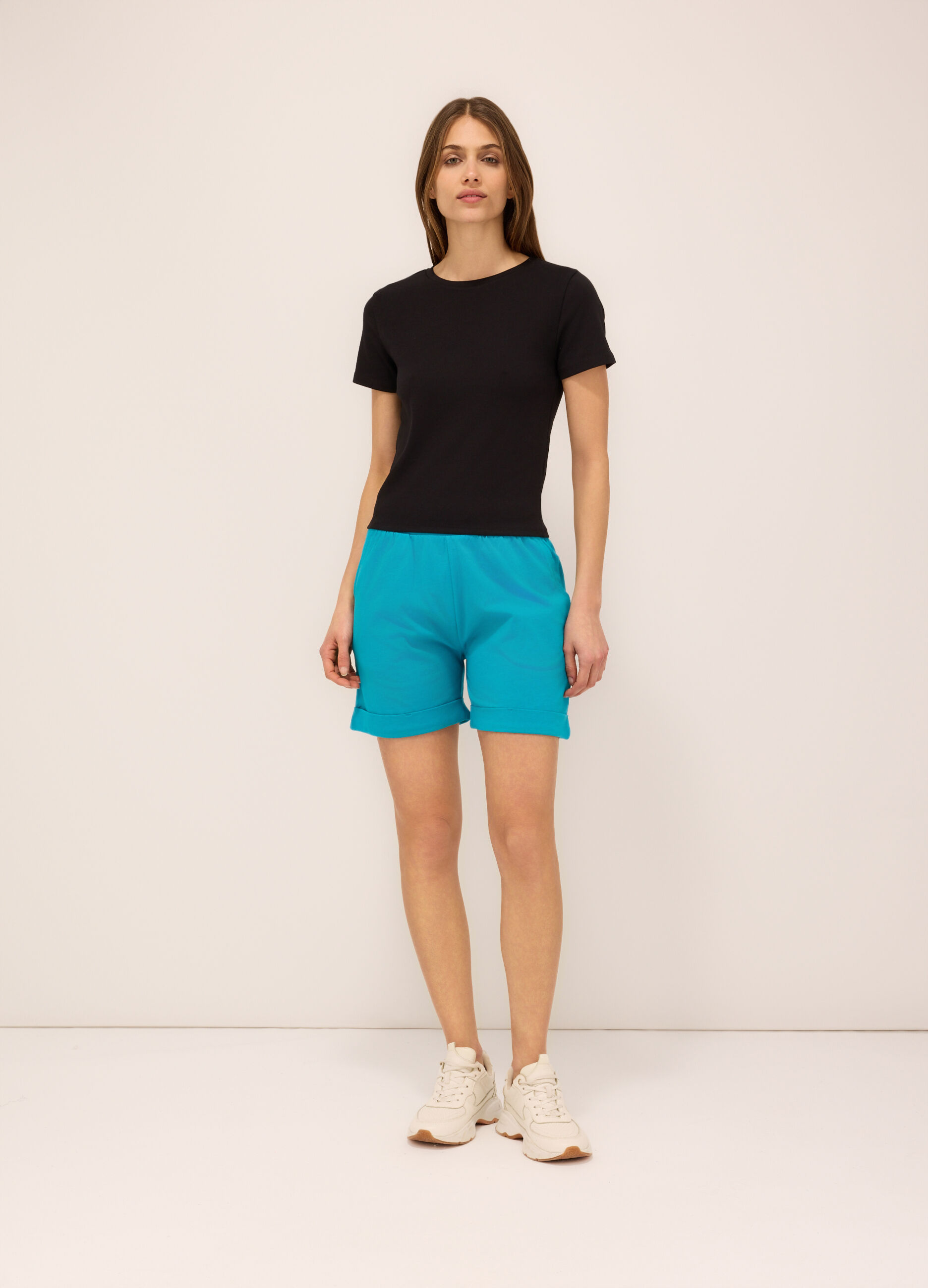 Shorts in jersey di puro cotone donna_0