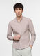 Camicia regular fit con collo coreano in cotone e lino uomo_0