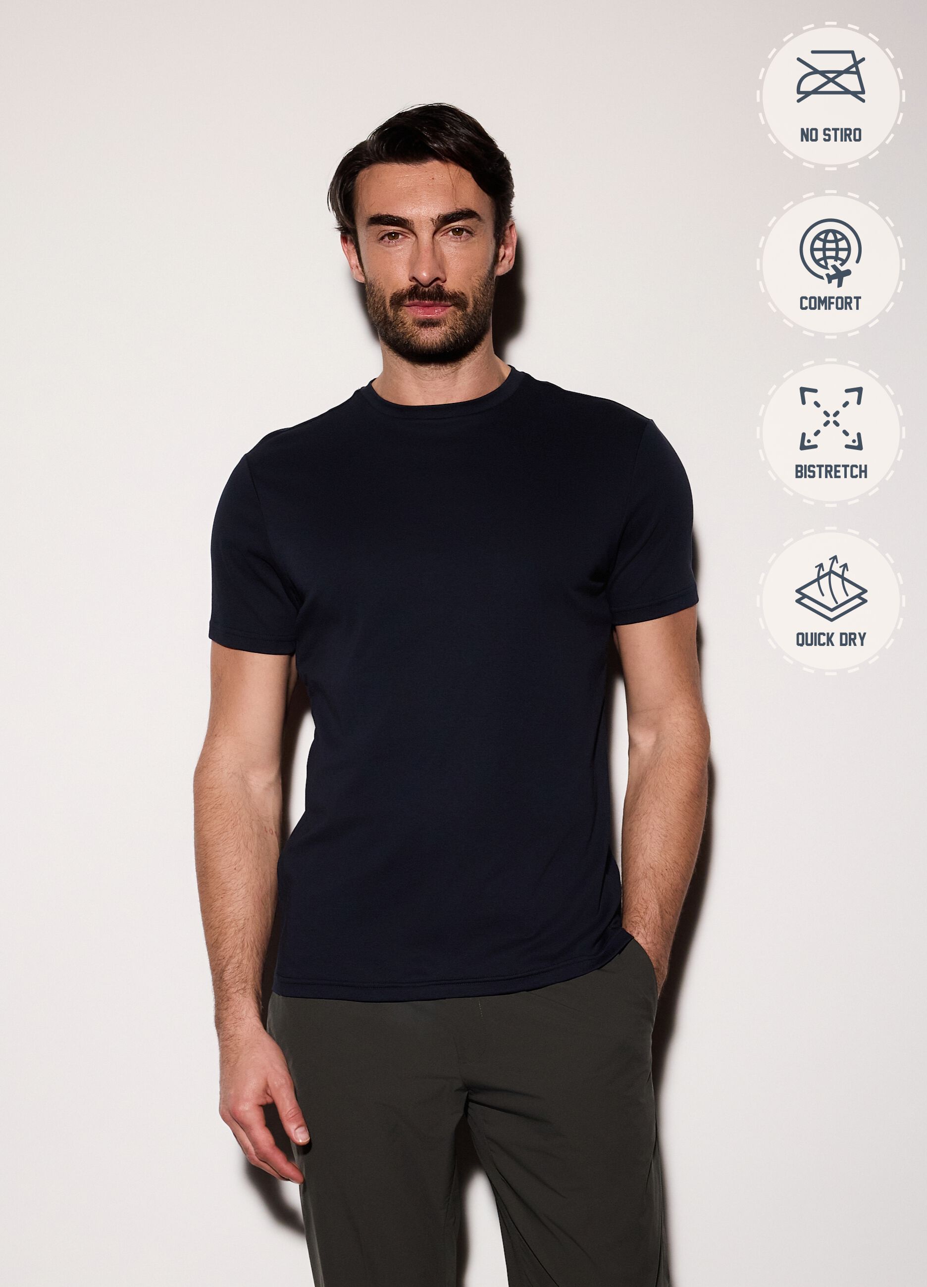 T-shirt slim fit in jersey di cotone uomo_0