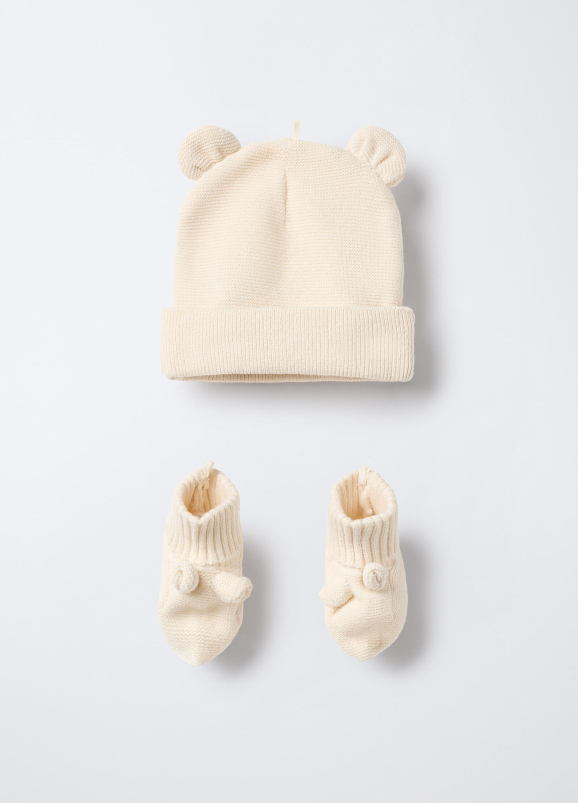 Set berretto + scarpine tricot di puro cotone n_0