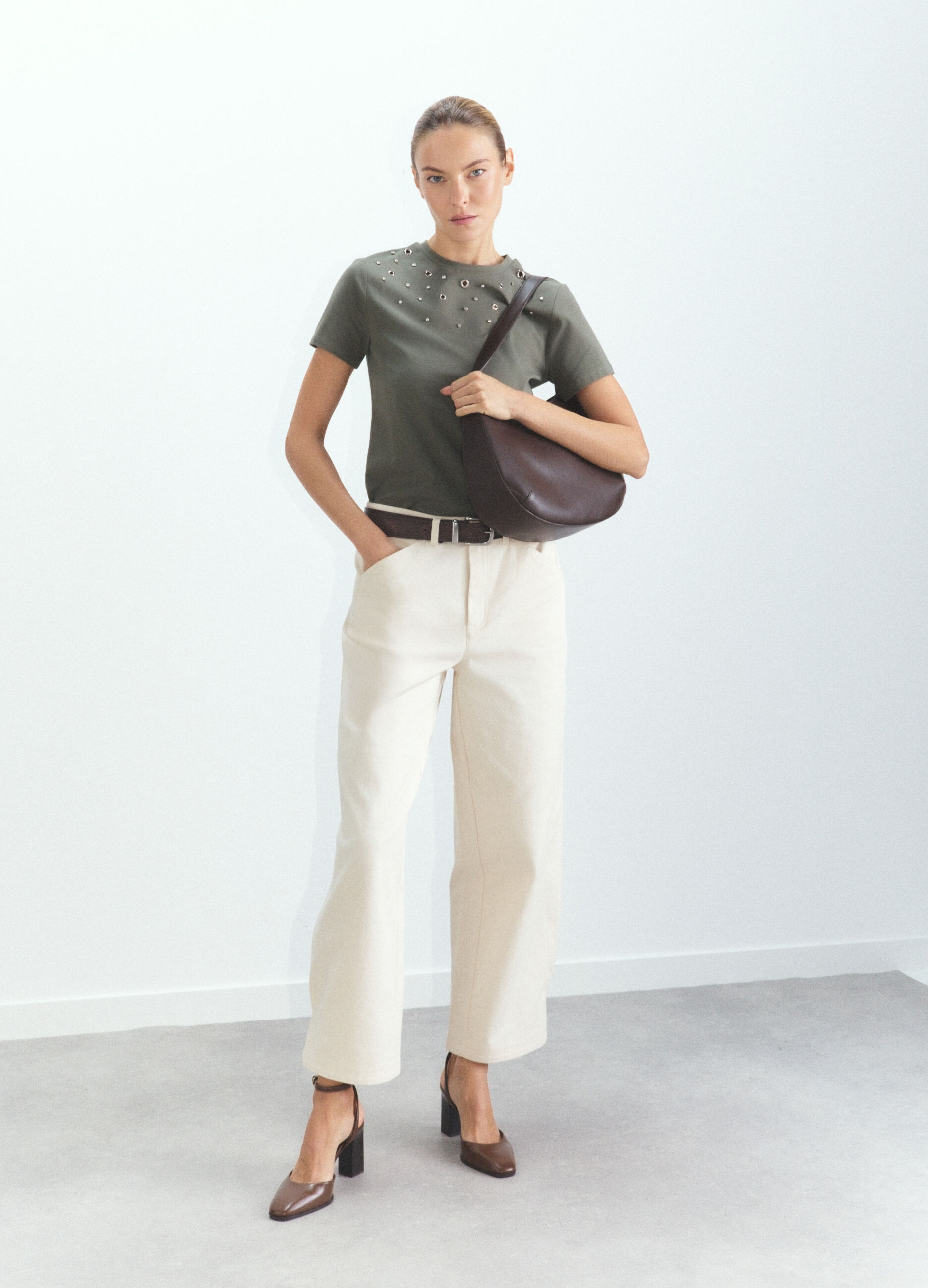 T-shirt girocollo stretch donna_0