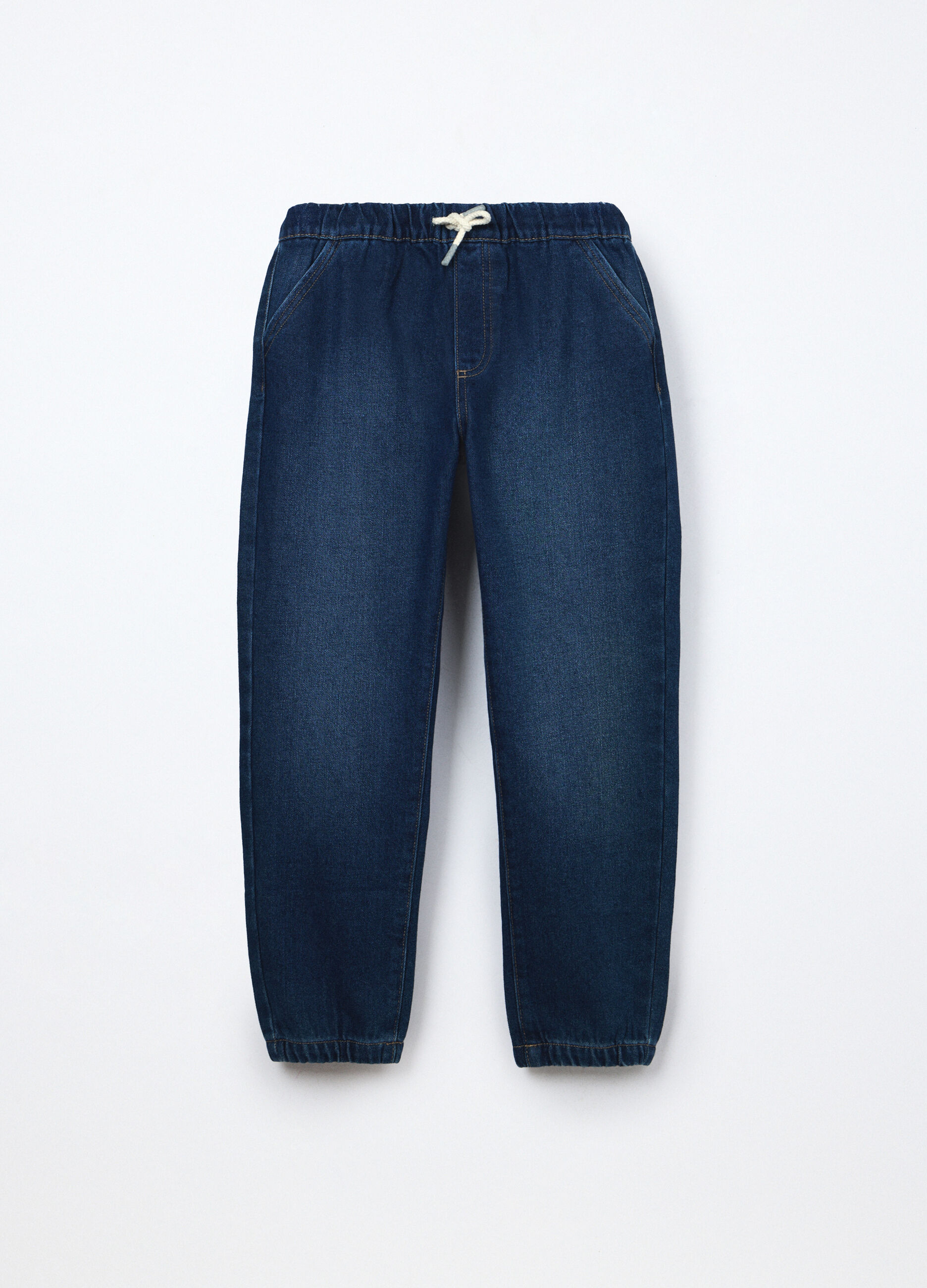 Jogger in denim misto cotone ragazzo_0