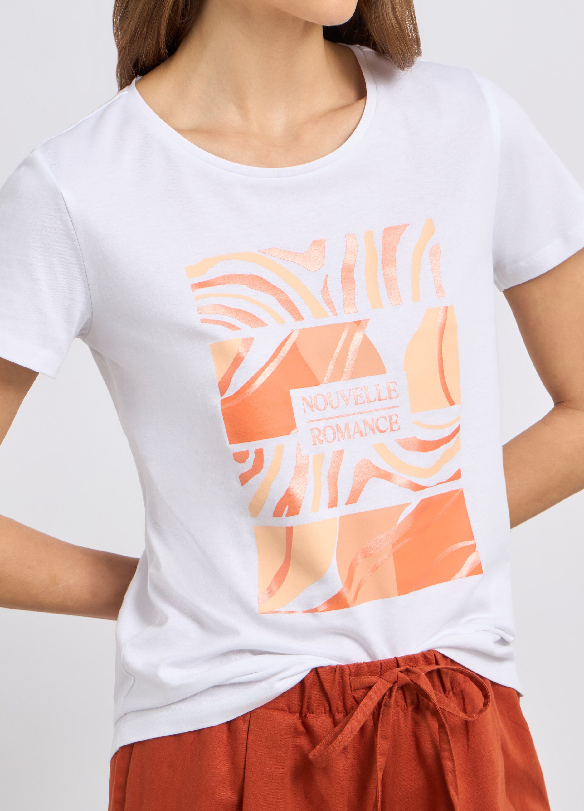 T-shirt in puro cotone con stampa donna_2