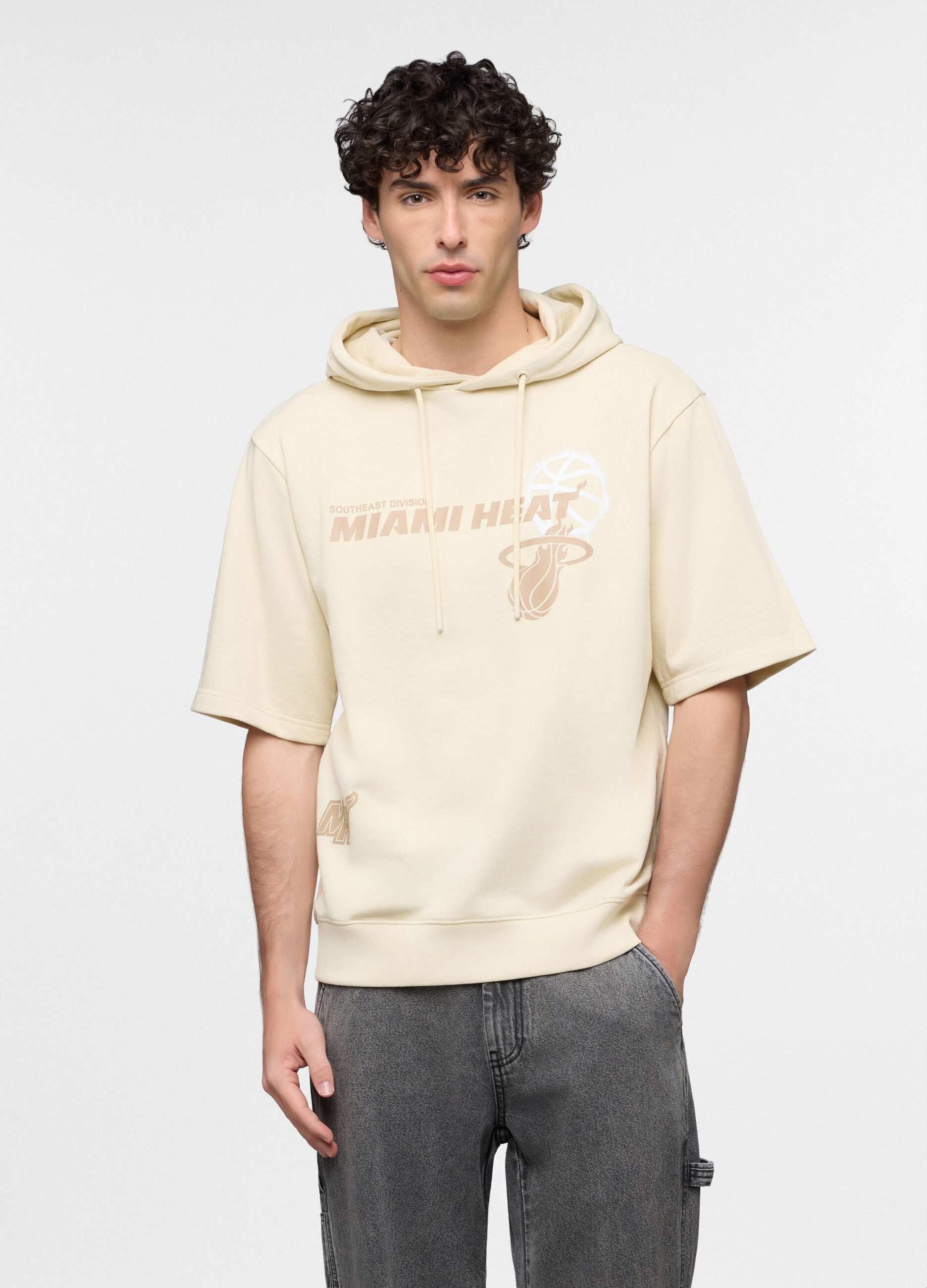Felpa con cappuccio a maniche corte Miami Heats uomo_0