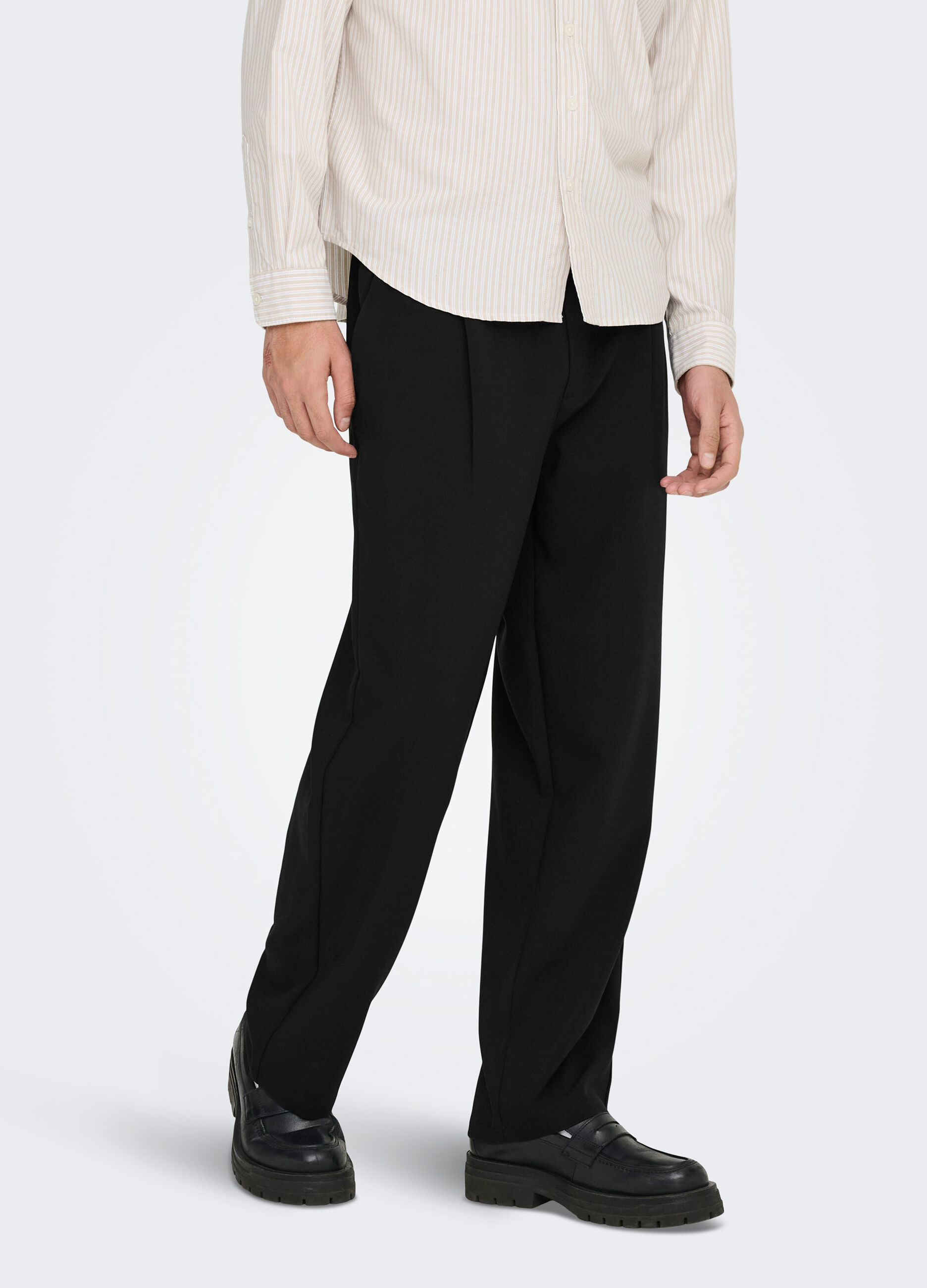 Pantalone con coulisse e pince uomo_0