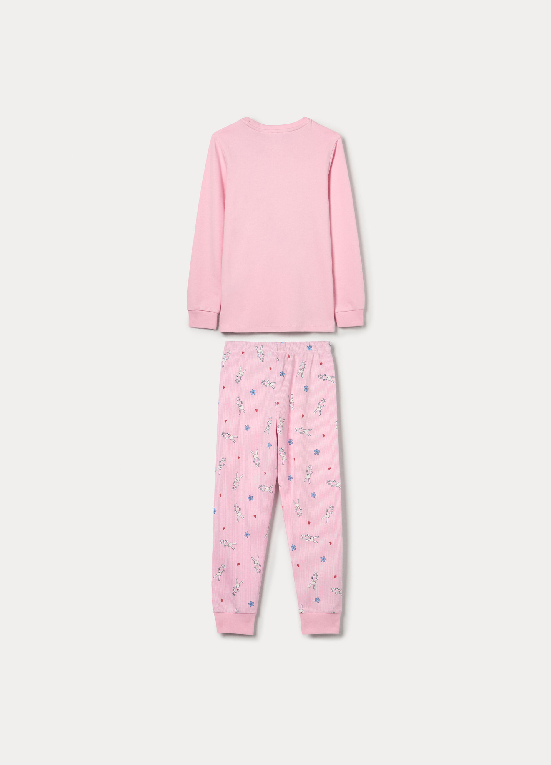 Set pigiama lungo in interlock di puro cotone bambina_1