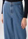Jeans wide leg in denim di cotone donna_2