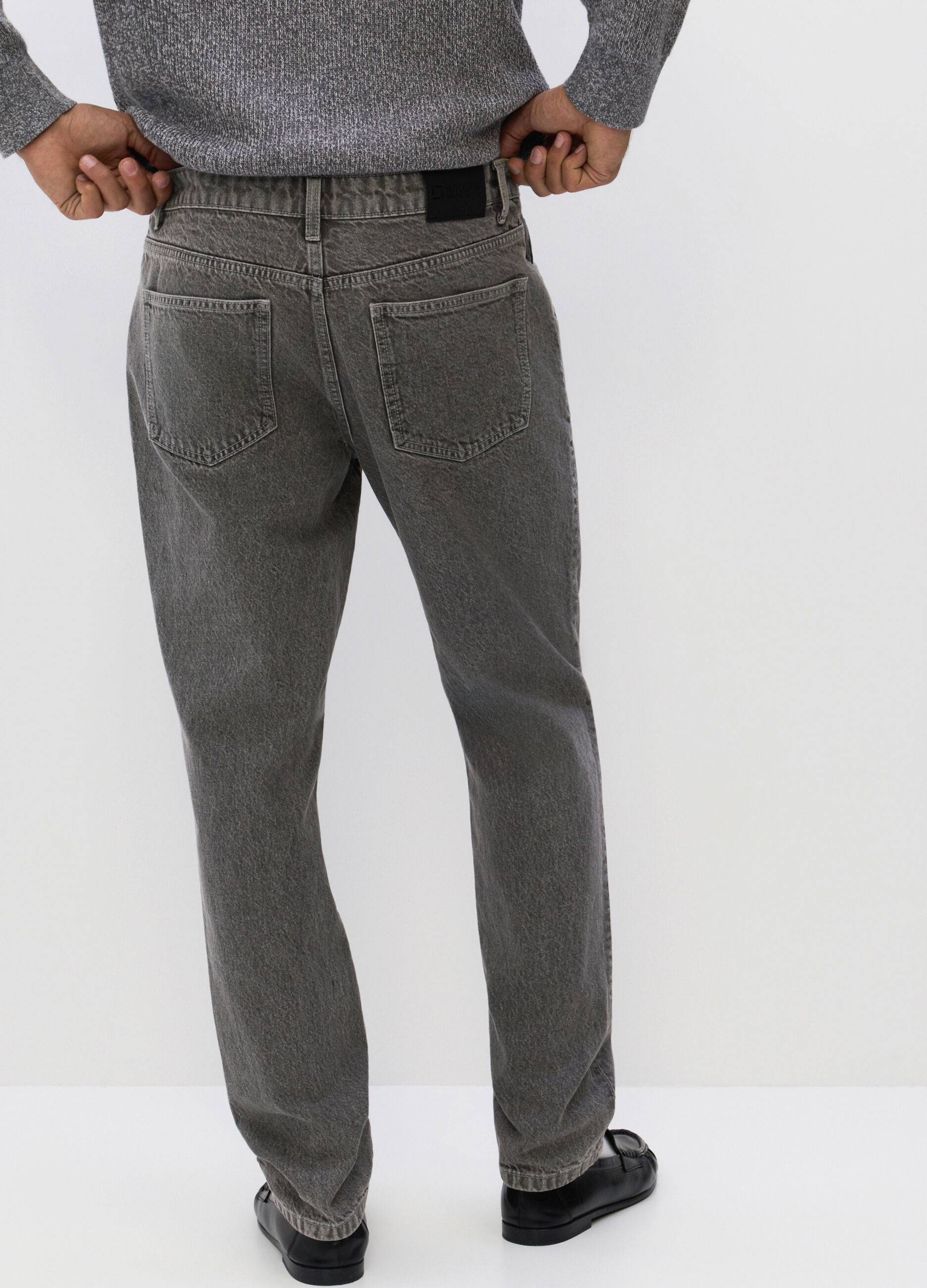 Jeans slim fit in denim di cotone uomo_1