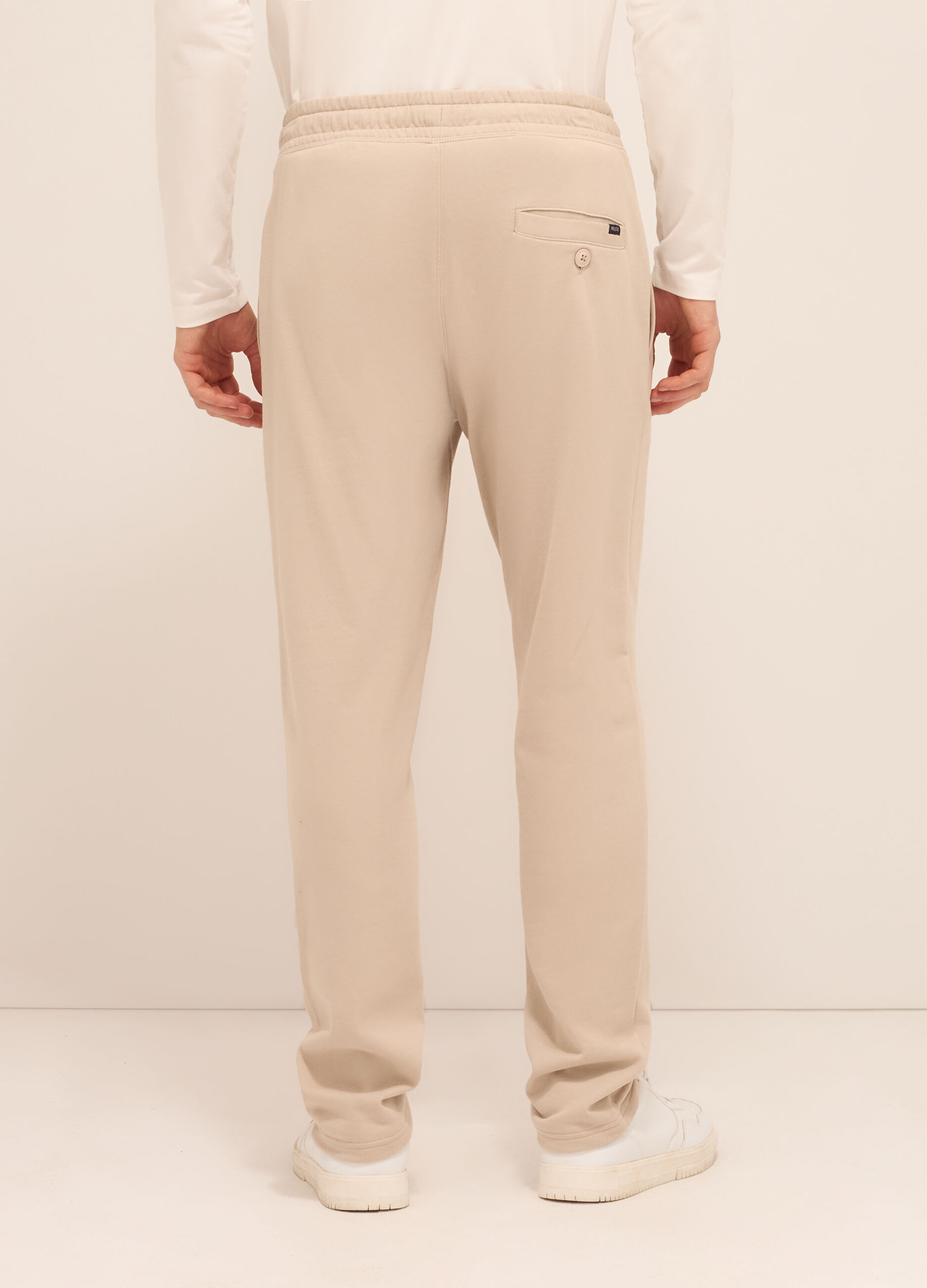 Jogger con coulisse in puro cotone uomo_1