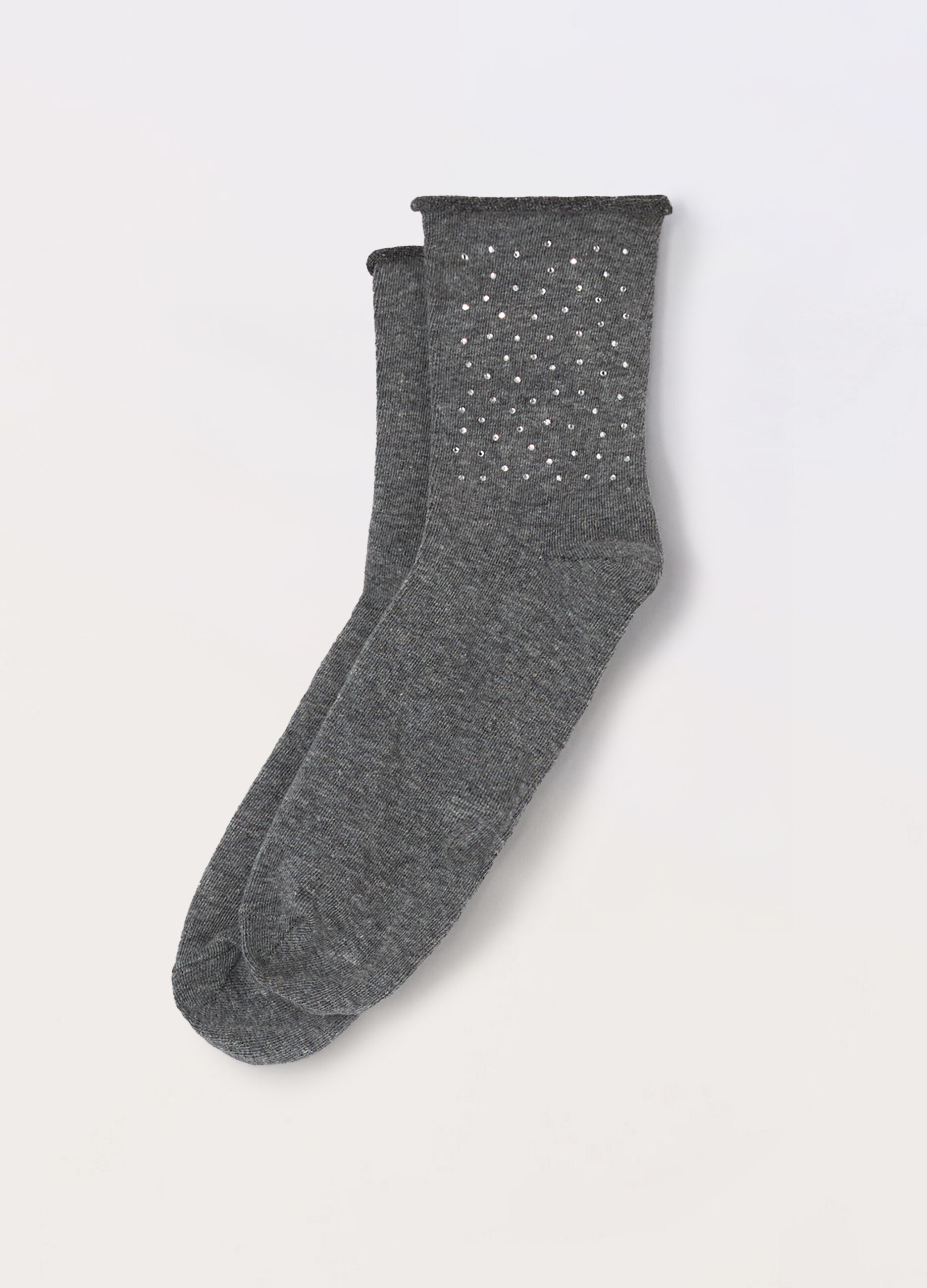 Calze in misto cotone con strass donna_0