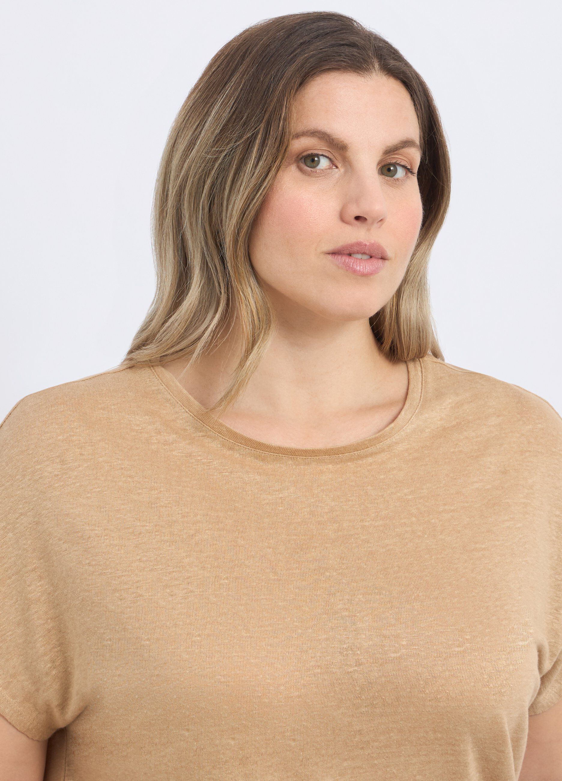 T-shirt in puro lino donna curvy