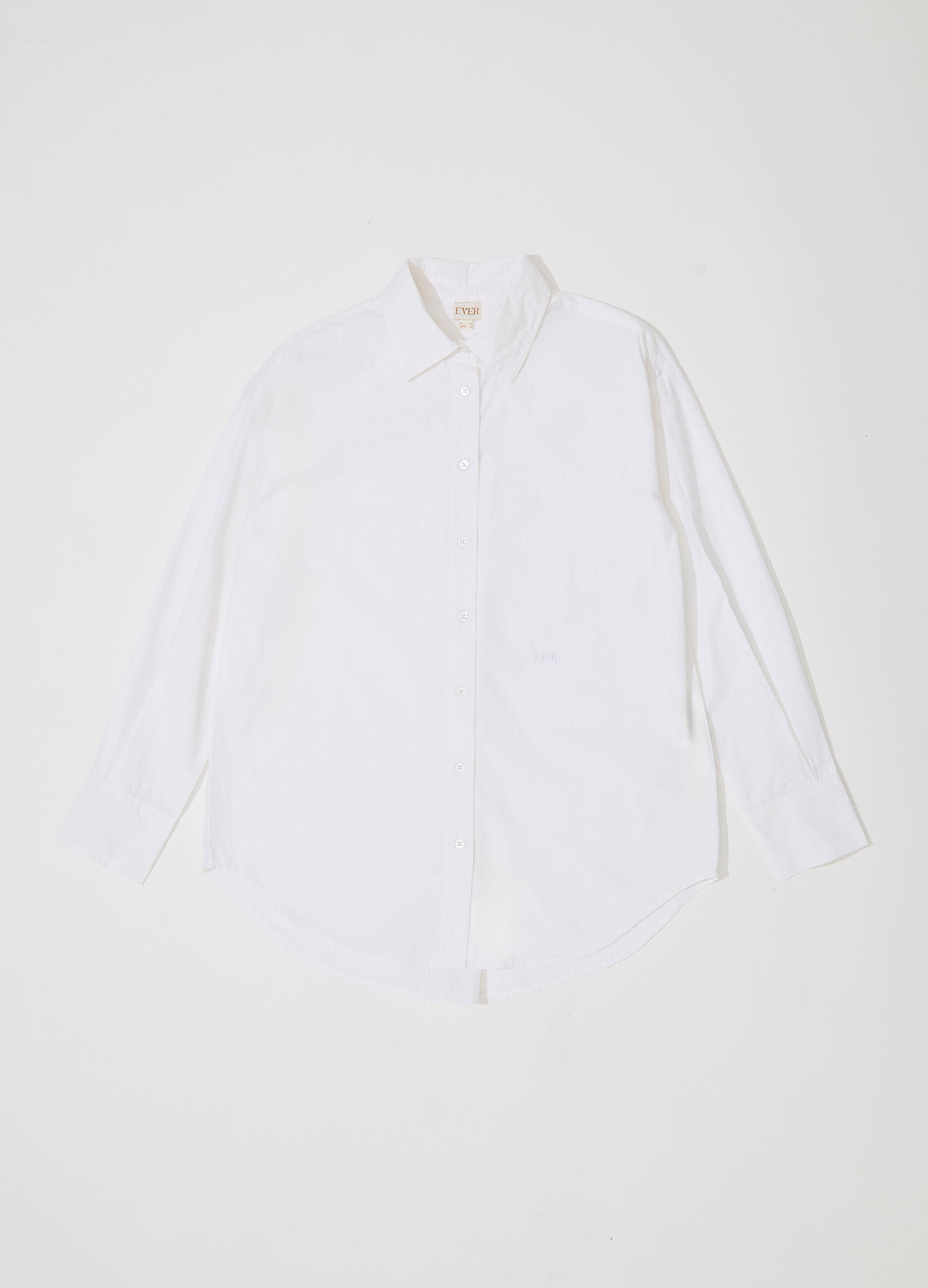 Camicia in popeline di puro cotone a maniche lunghe donna_4