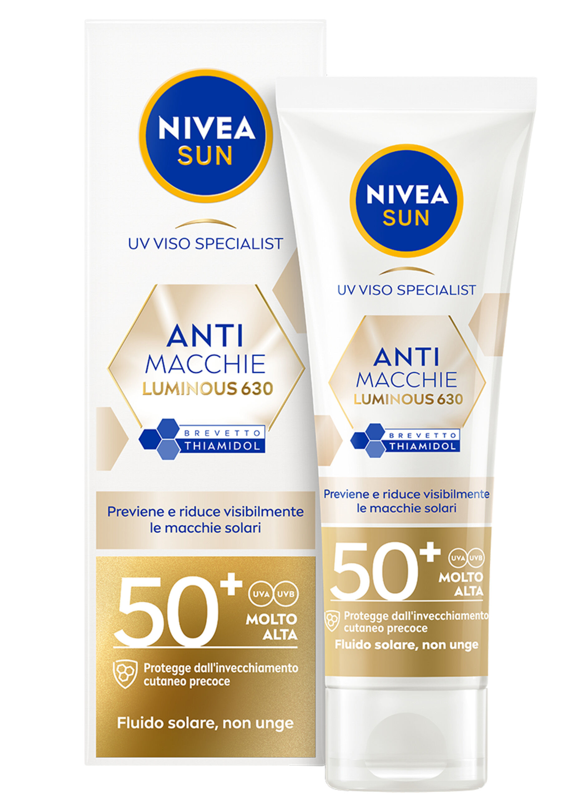 Nivea Sun Crema Viso Solare Anti-Macchie Luminous630 FP50+ 40 ml, Crema solare viso 50+ anti-macchie