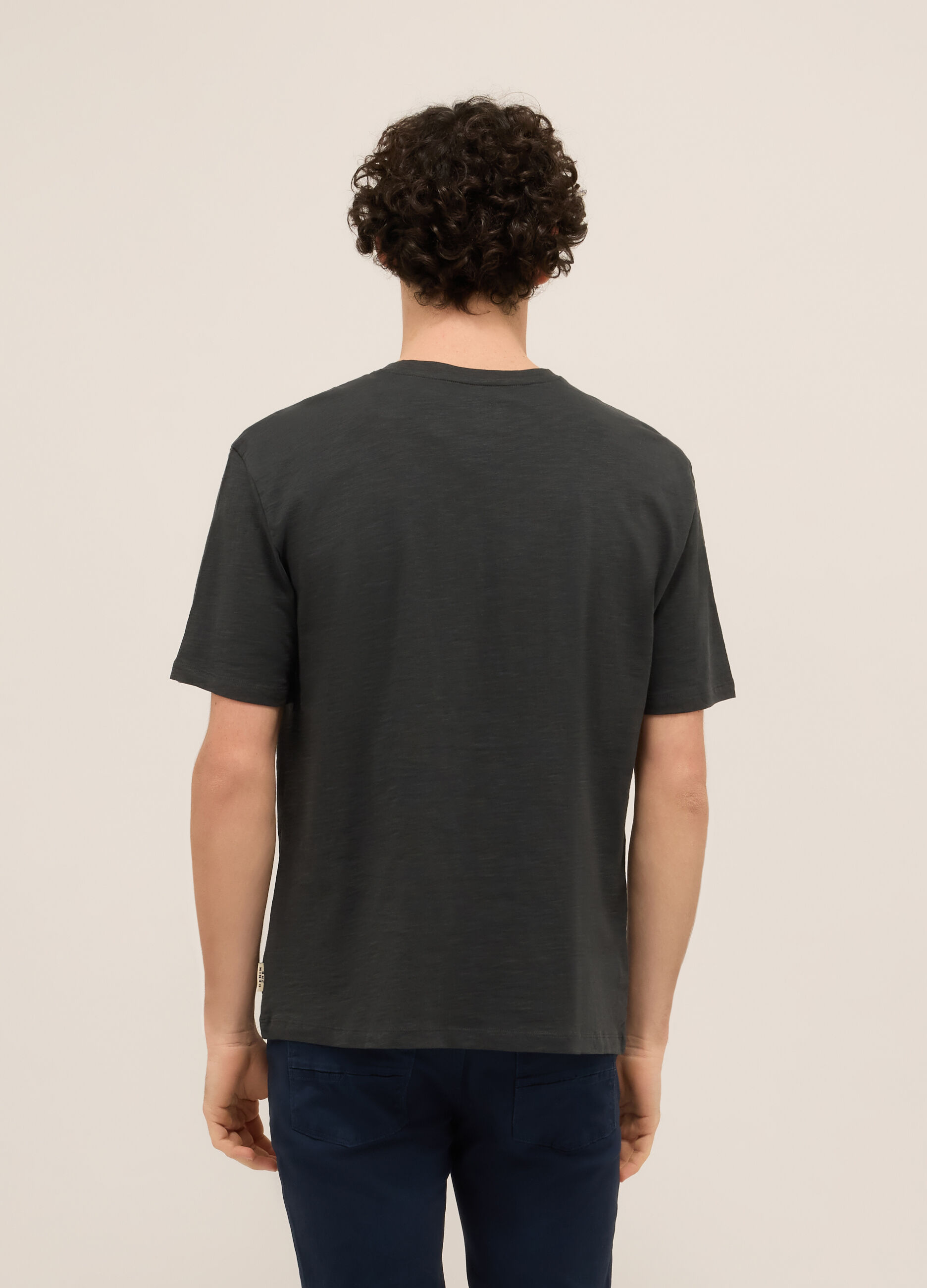 T-shirt girocollo in puro cotone mélange uomo_1