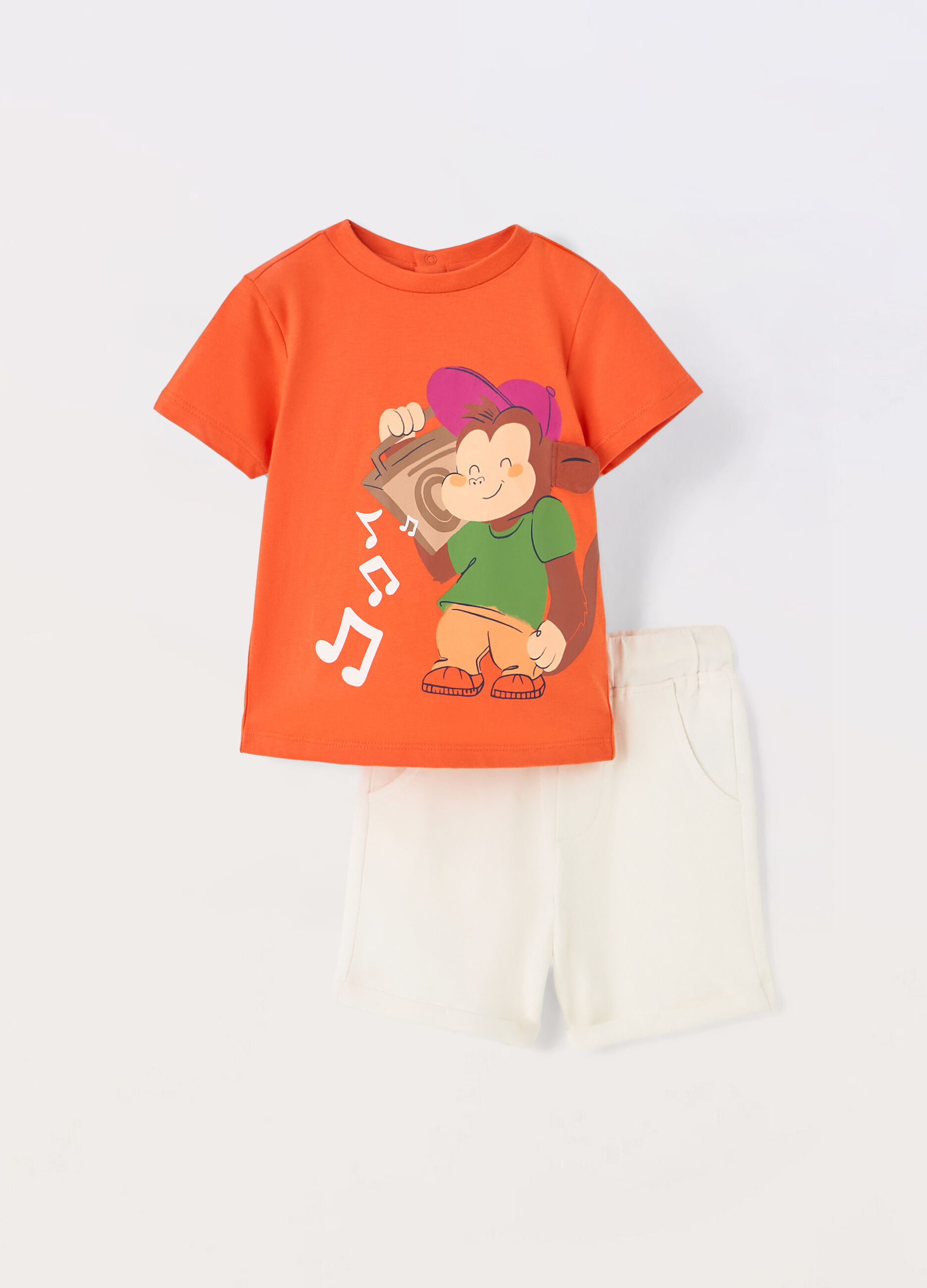 Jogging set in jersey di puro cotone neonato_0
