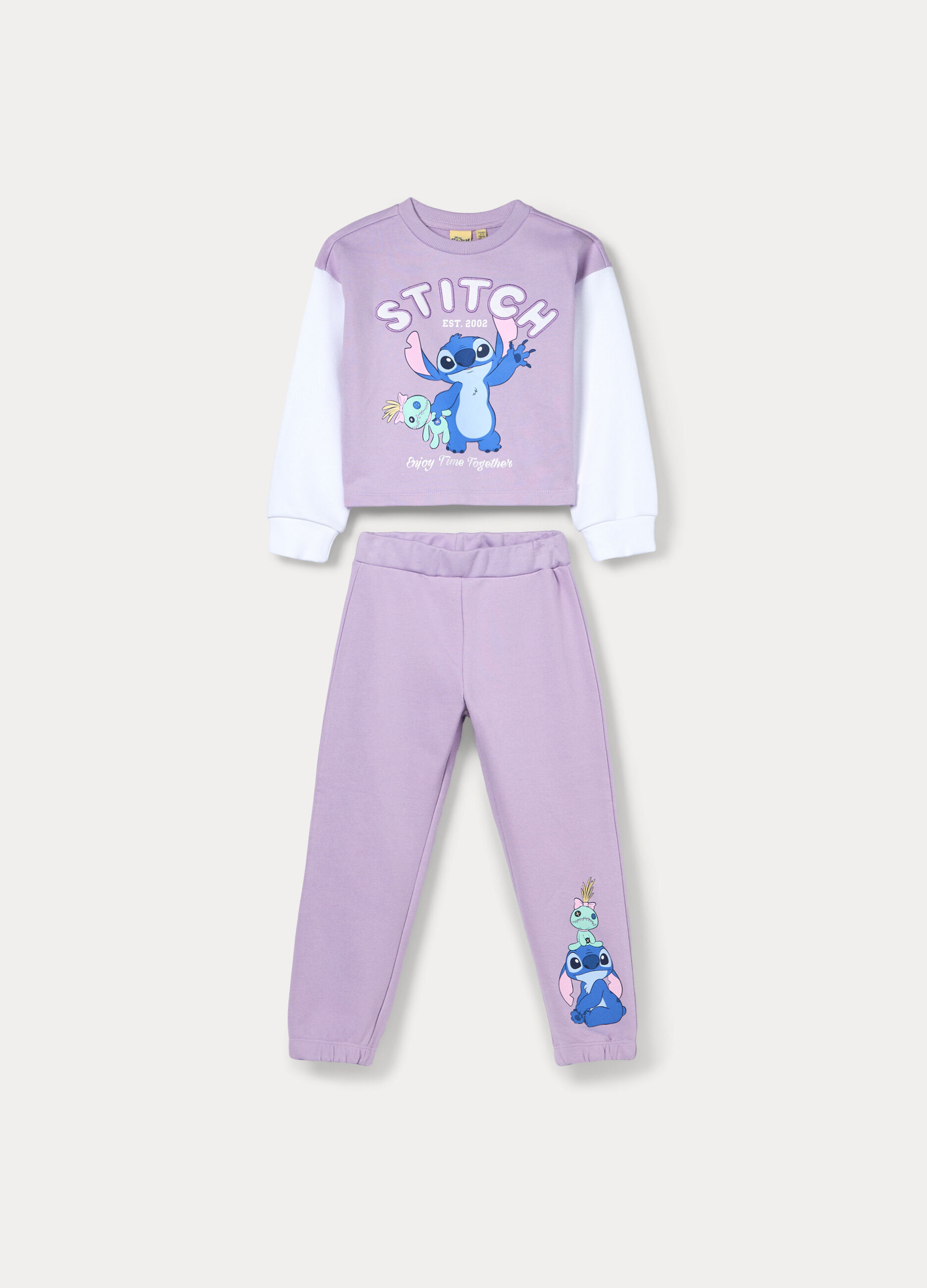 Jogging set Disney in french terry di misto cotone bambina_0