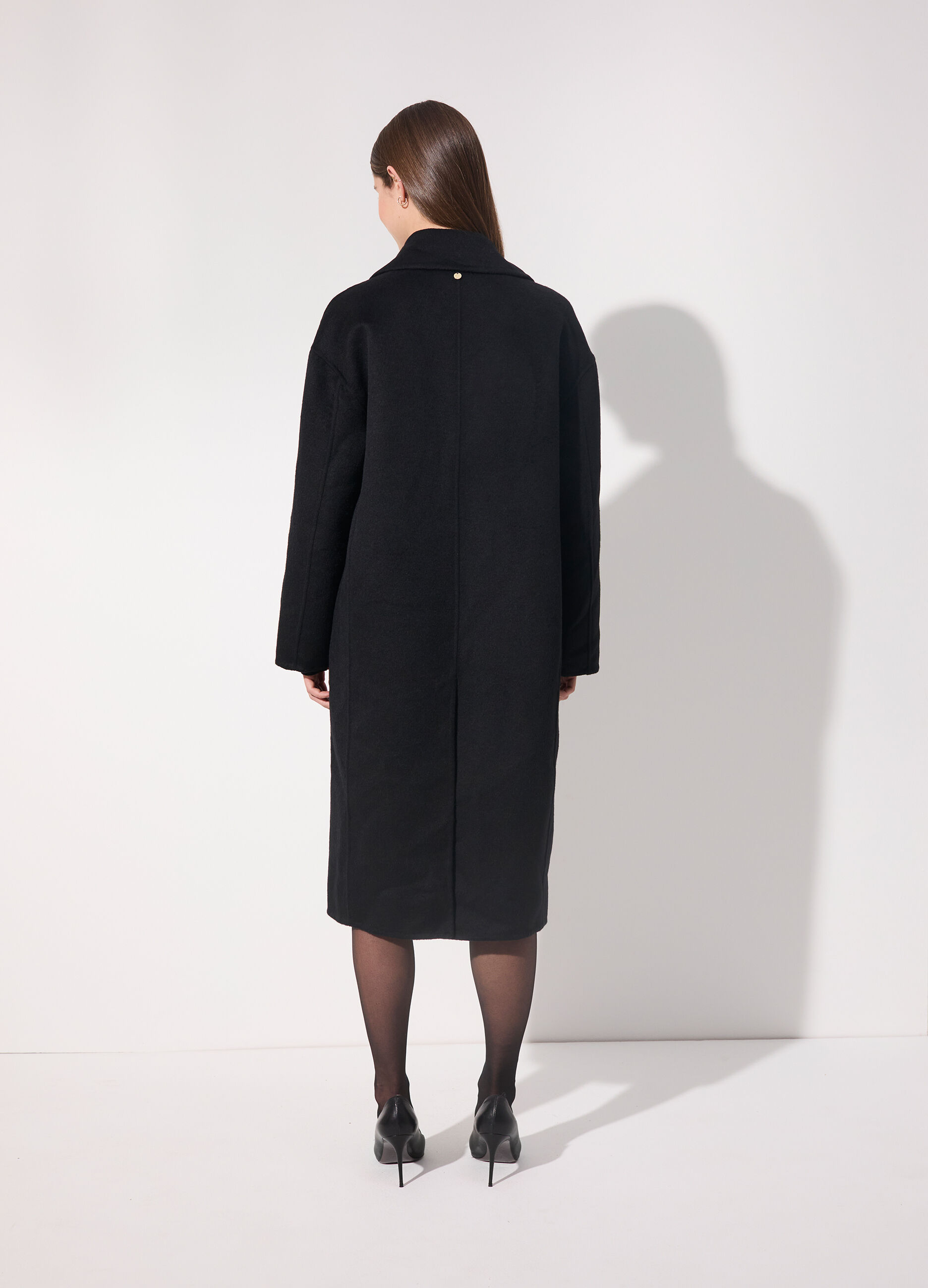 Cappotto lungo doppiopetto in misto lana donna_2