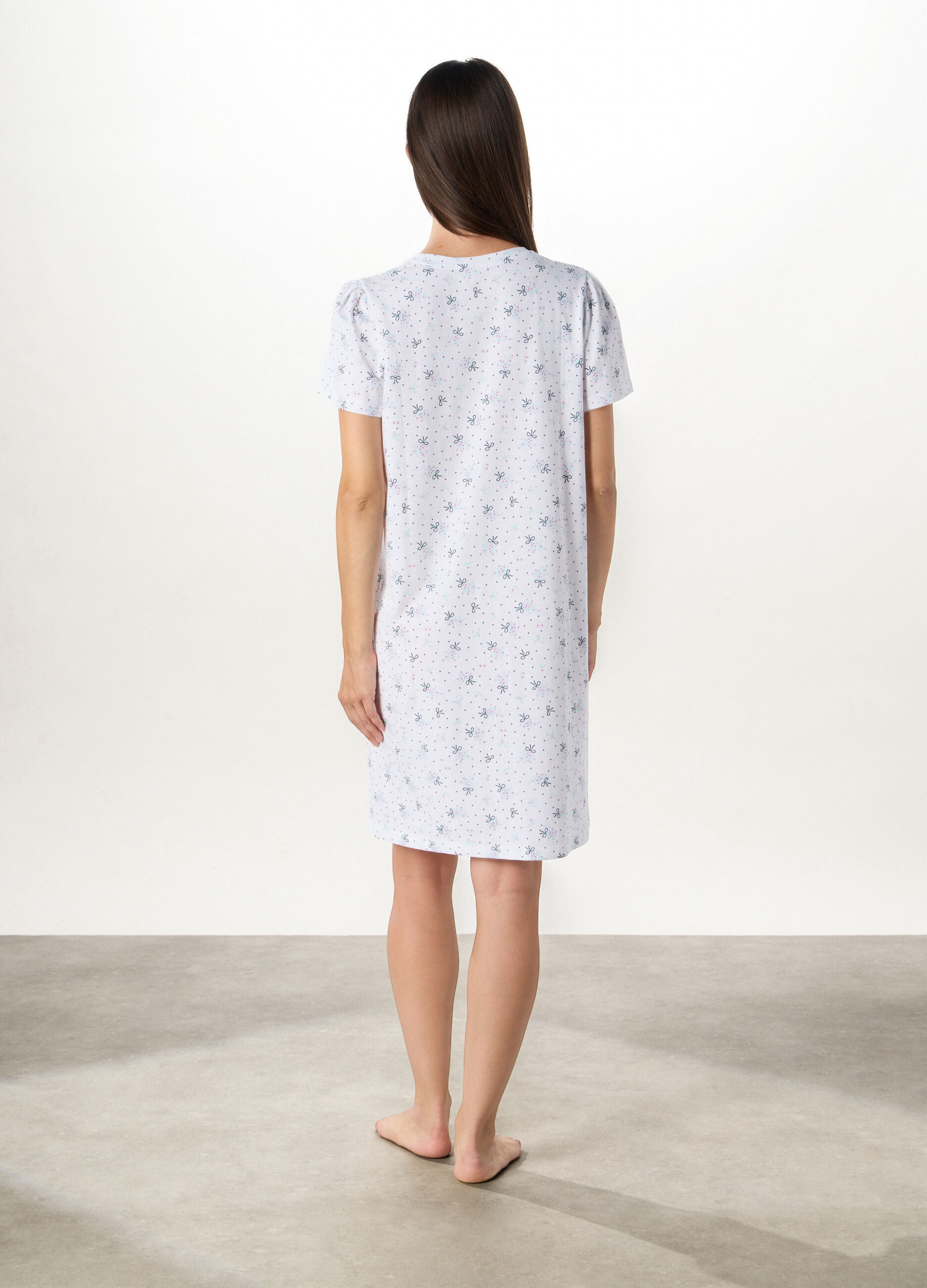 Camicia da notte in jersey di puro cotone donna_1