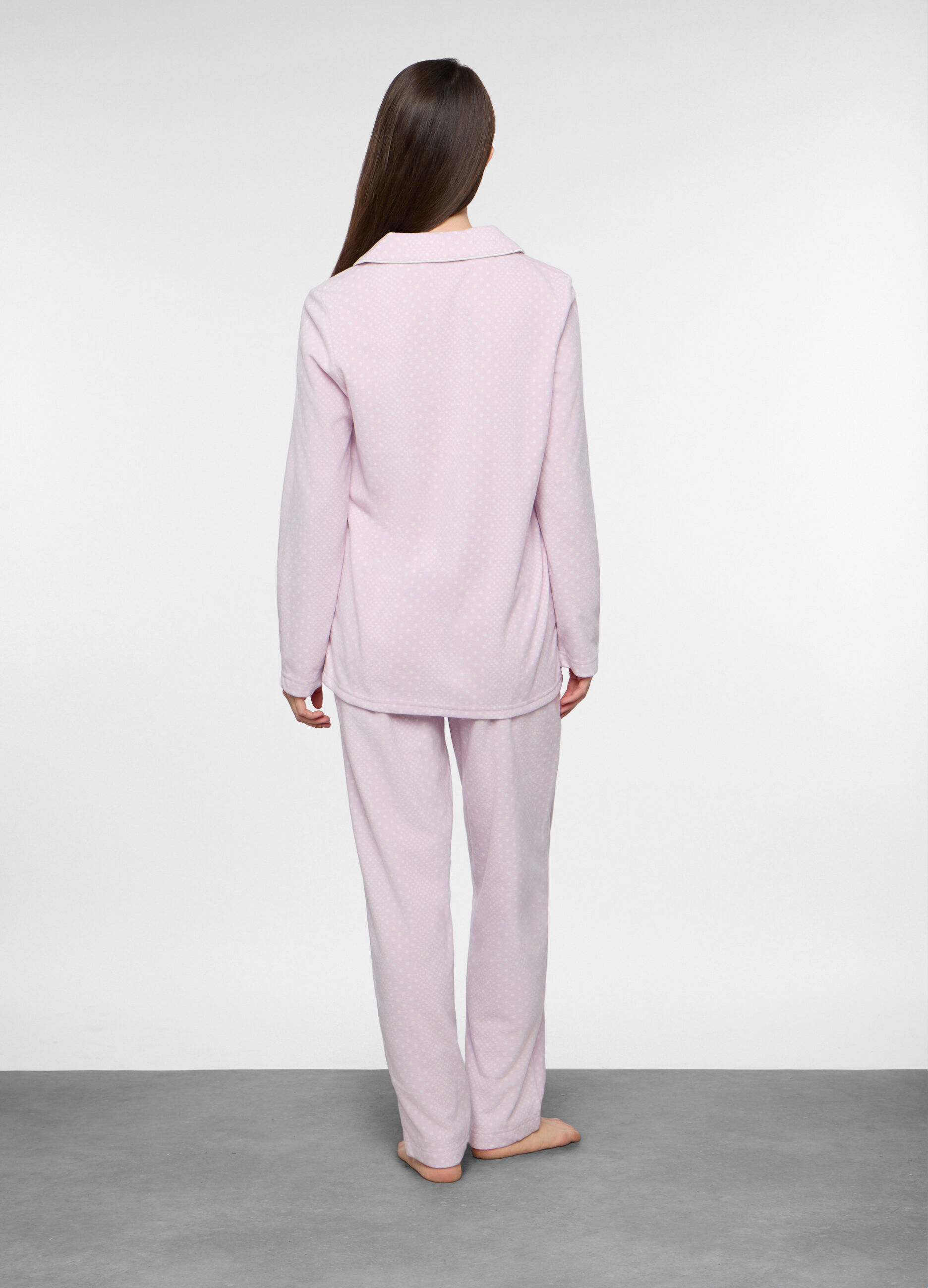 Set pigiama lungo in pile donna_1