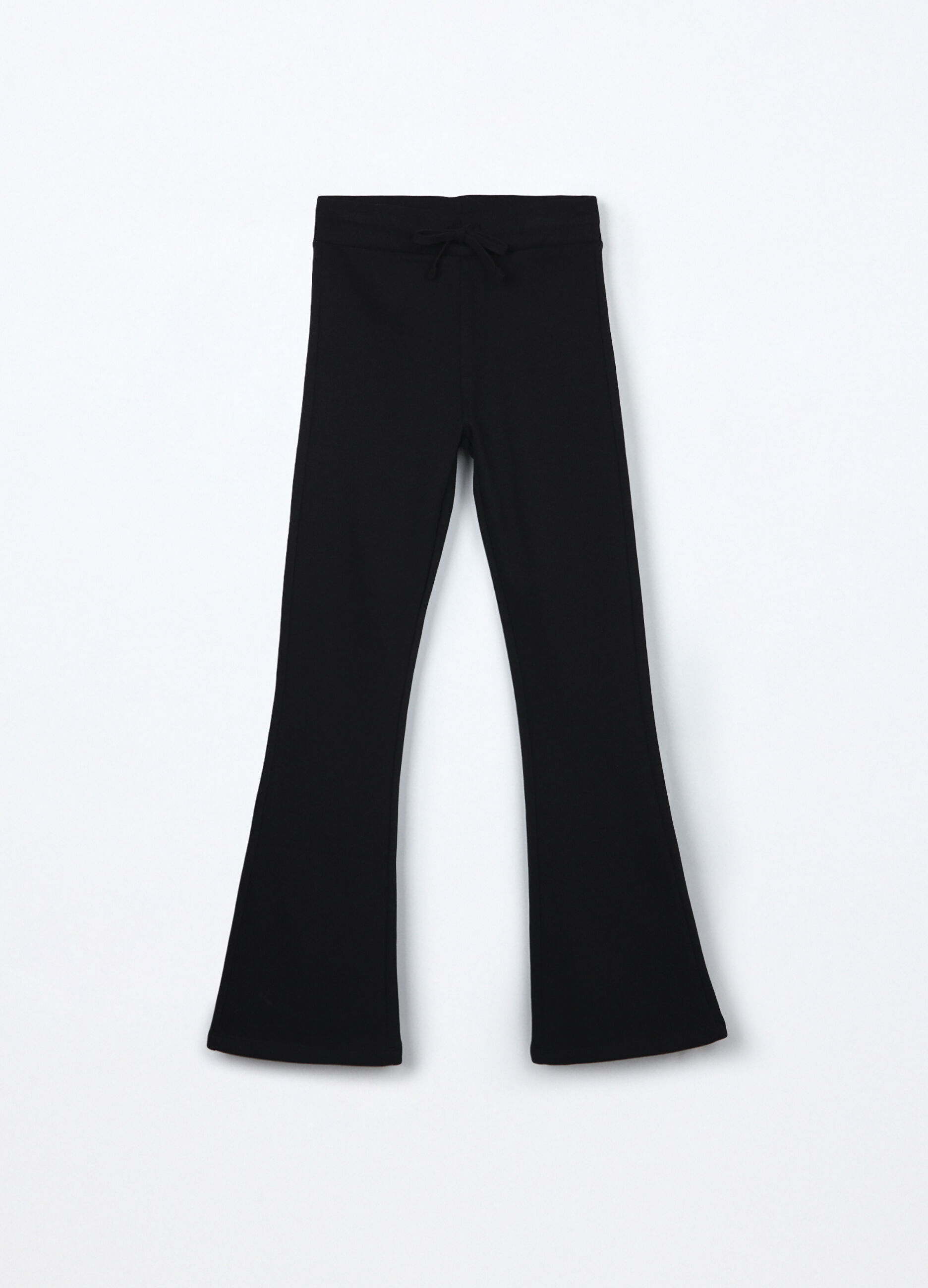 Jogger flare fit in misto cotone fleece ragazza_0