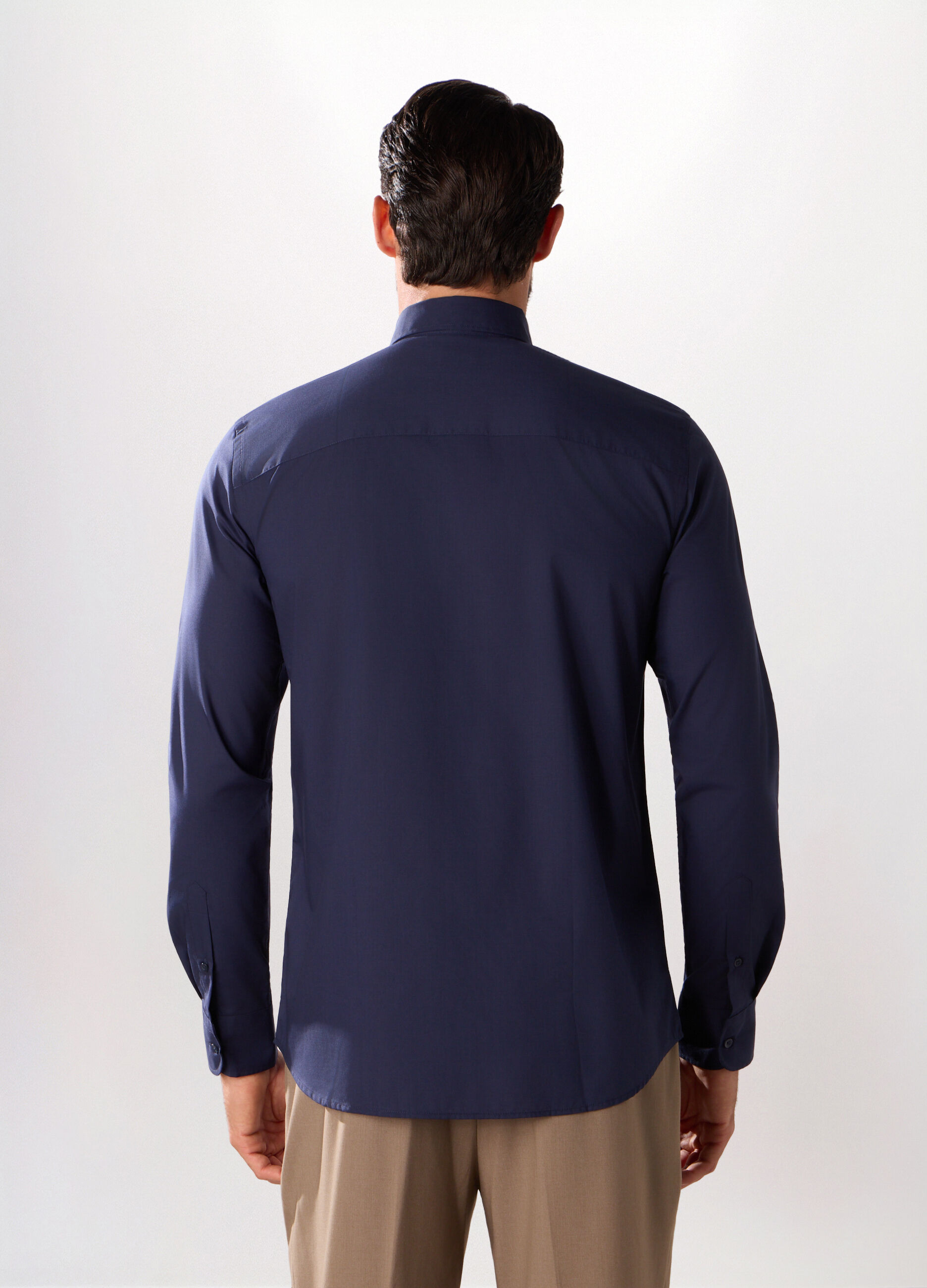 Camicia regular fit in misto cotone uomo_1