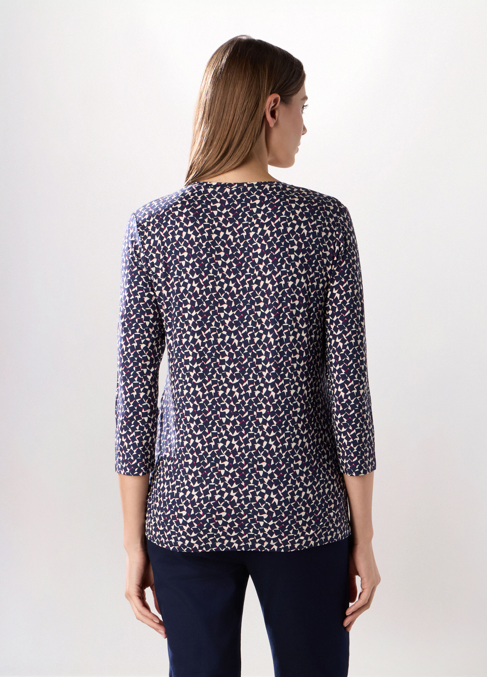 T-shirt in jersey di viscosa stretch donna _1