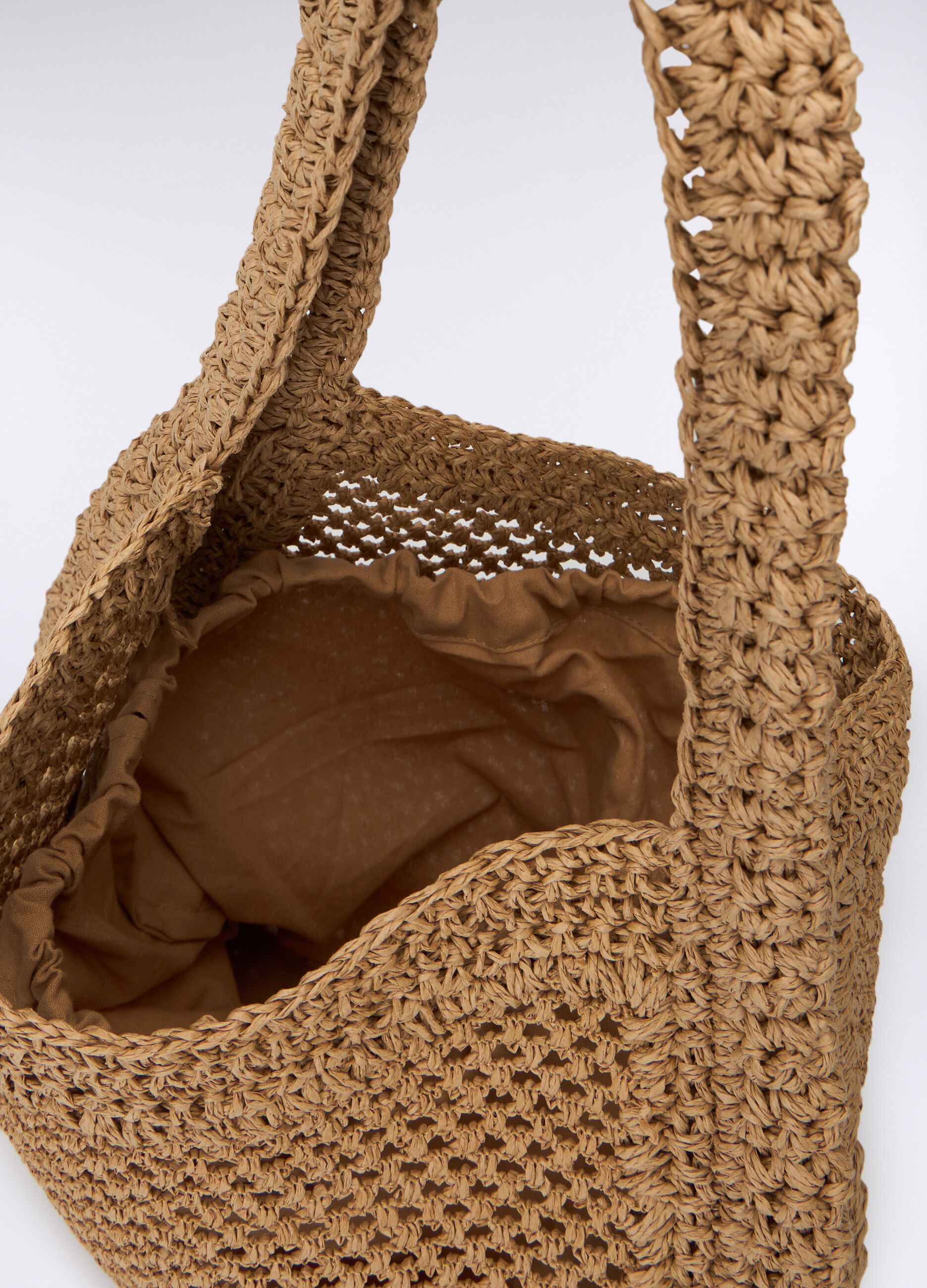 Borsa a secchiello in carta tessile donna_1