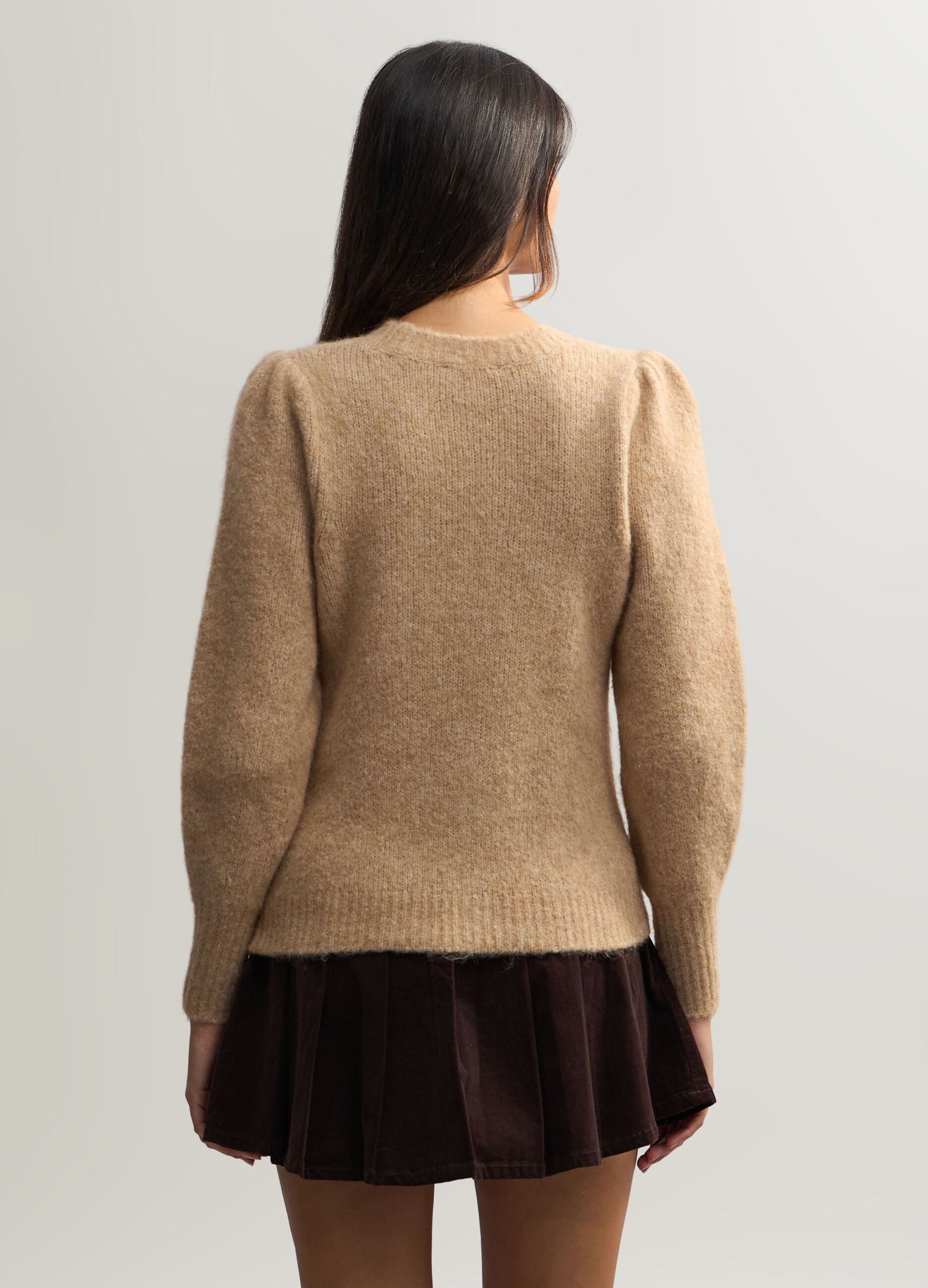 Maglia girocollo rasata donna_1