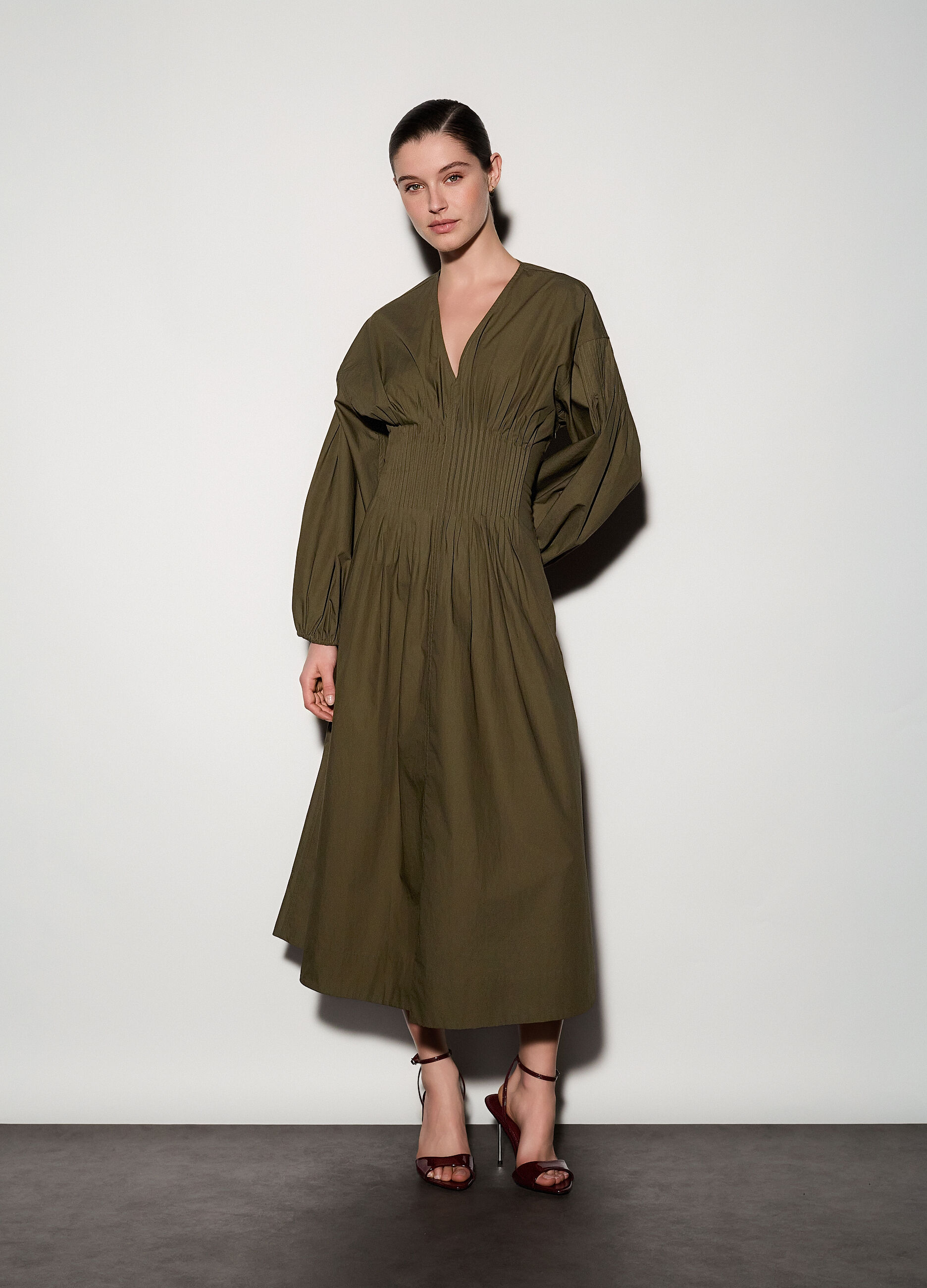 Abito lungo in popeline donna_0