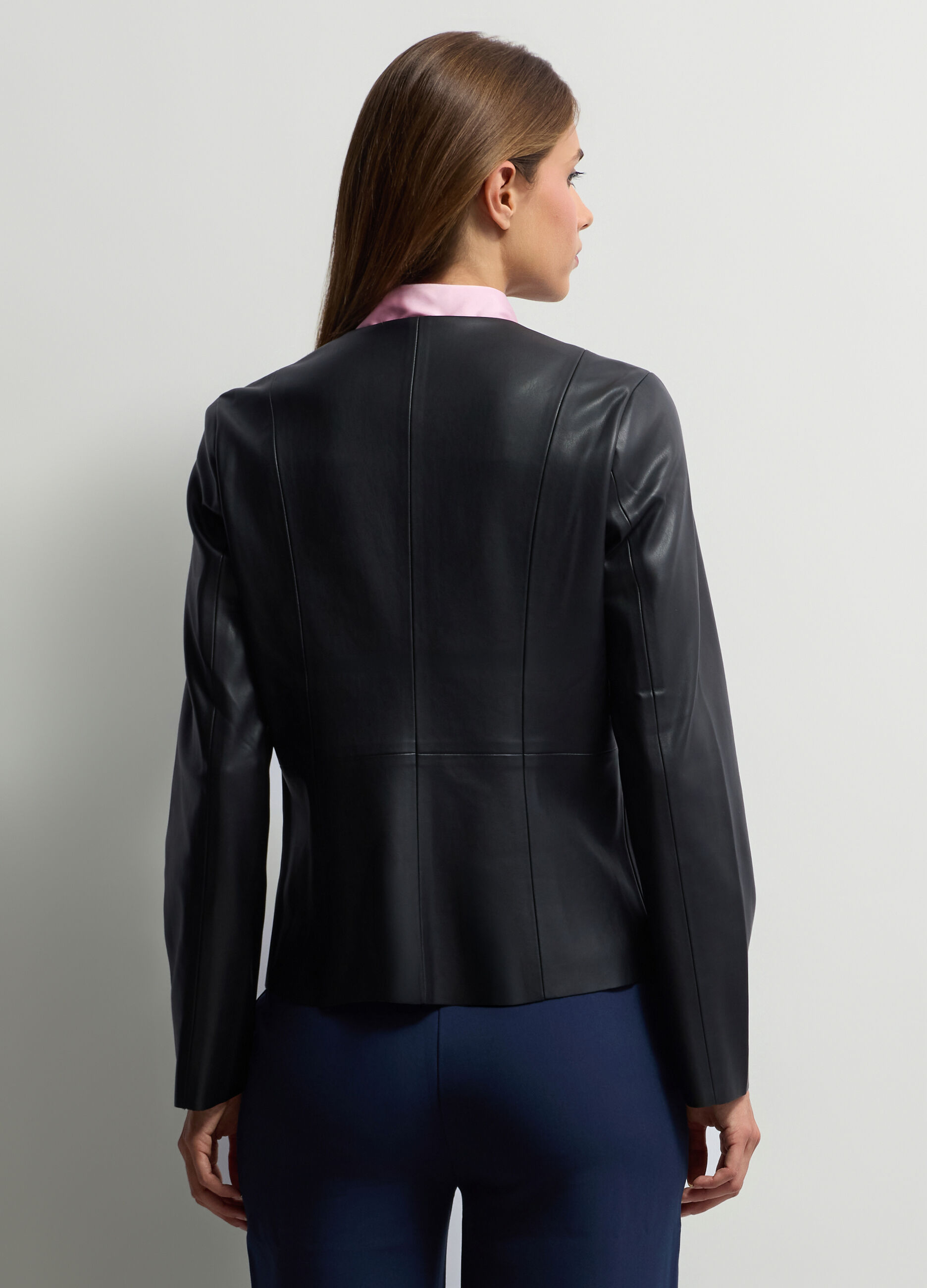 Giacca Slim Fit in eco pelle donna_1