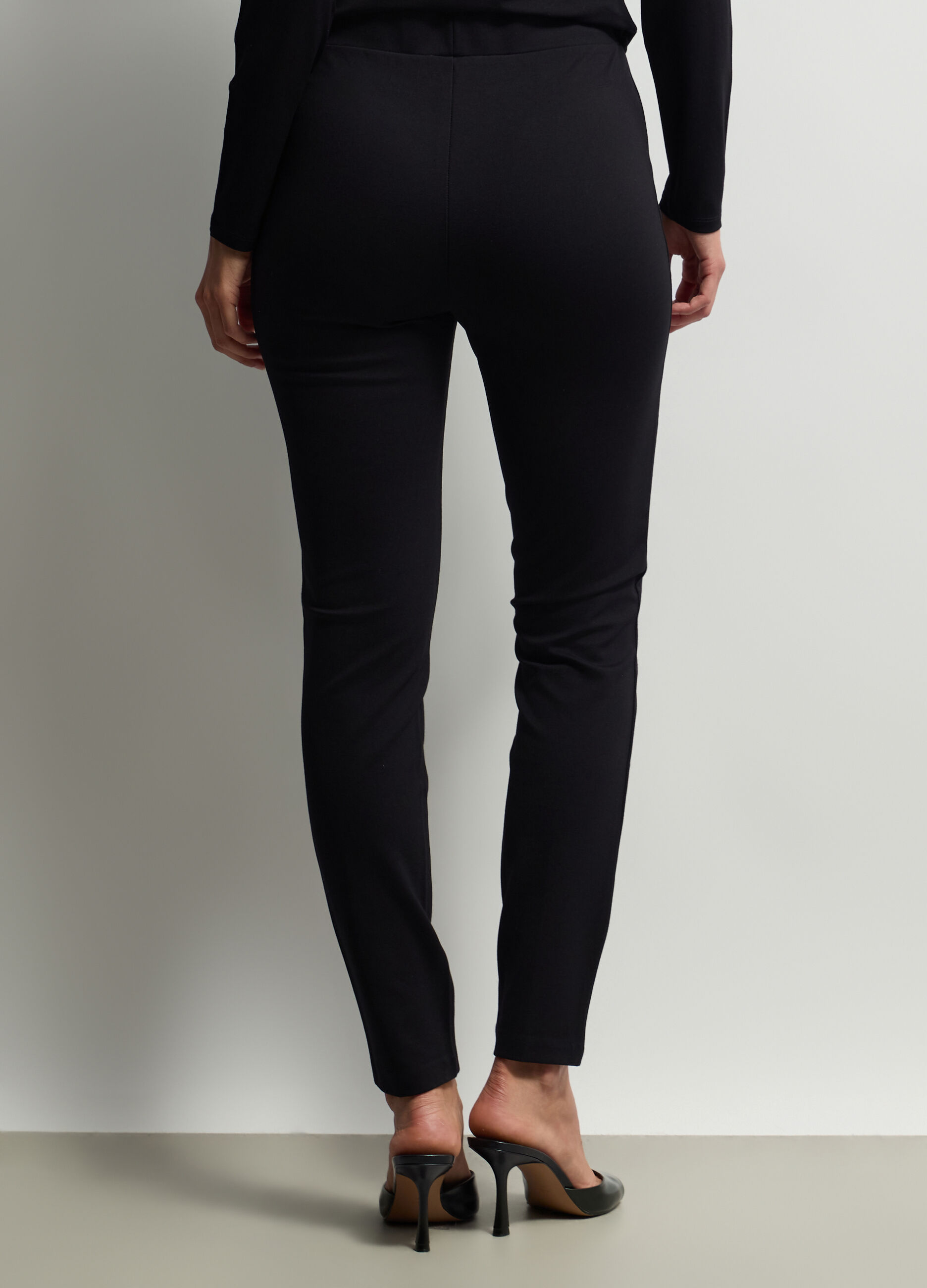 Leggings Slim Fit in punto Milano di misto viscosa stretch donna_2
