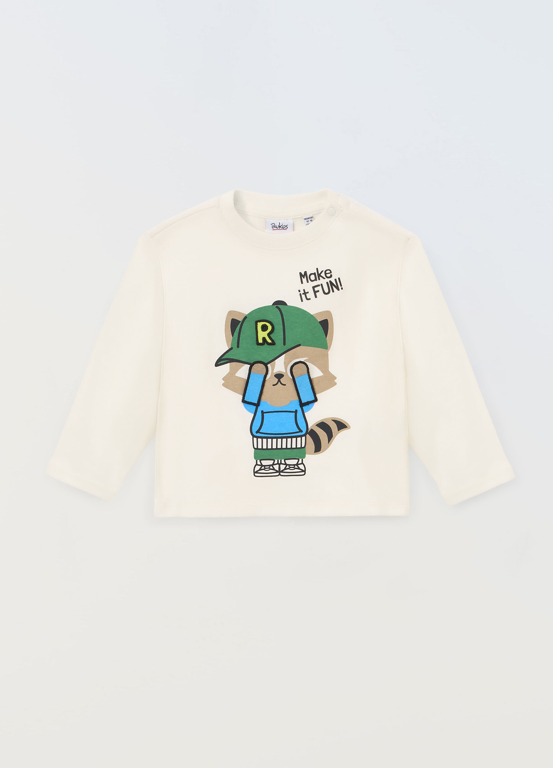 T-shirt a maniche lunghe in puro cotone neonato_0