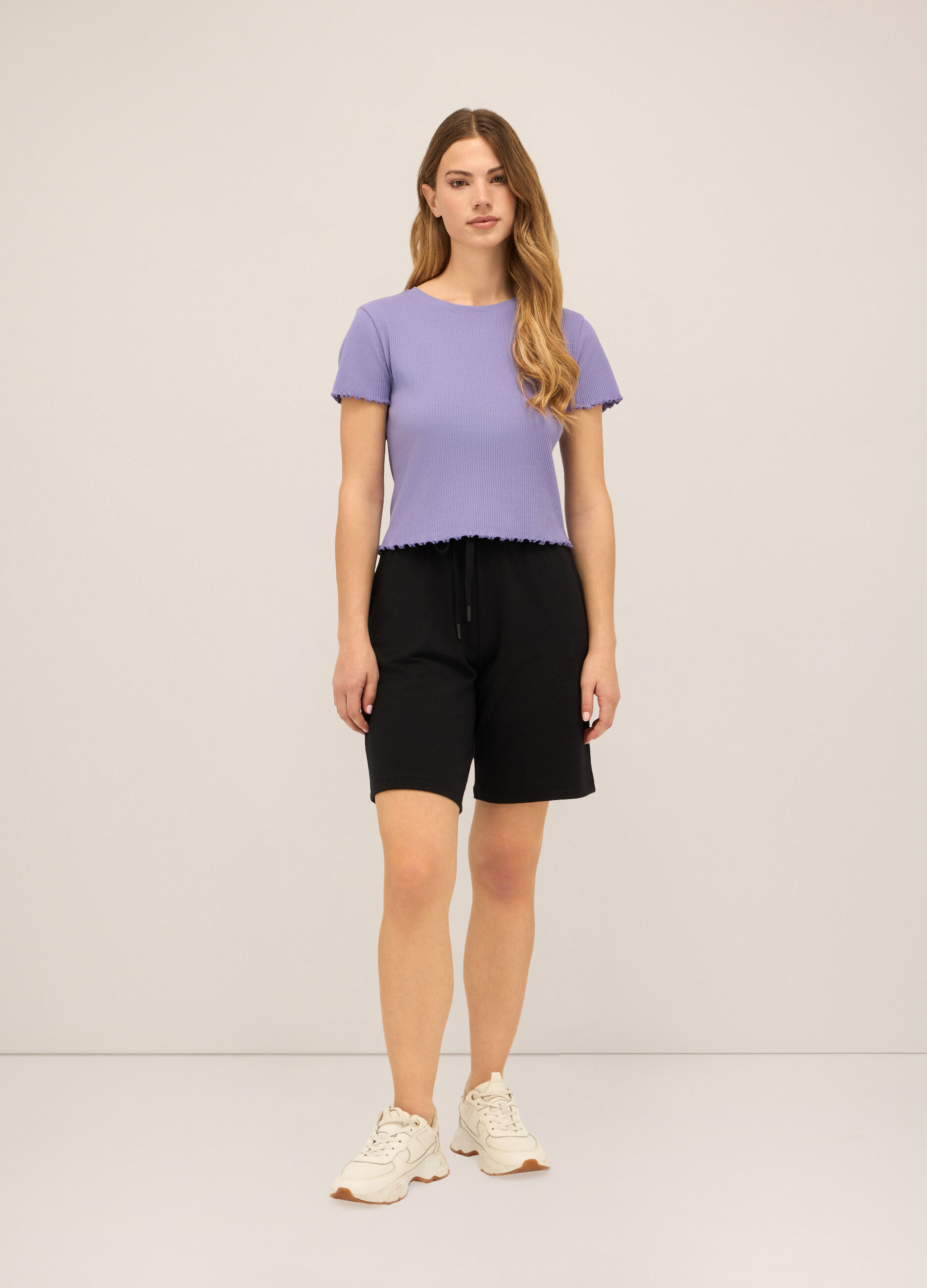Bermuda in french terry misto cotone donna_0