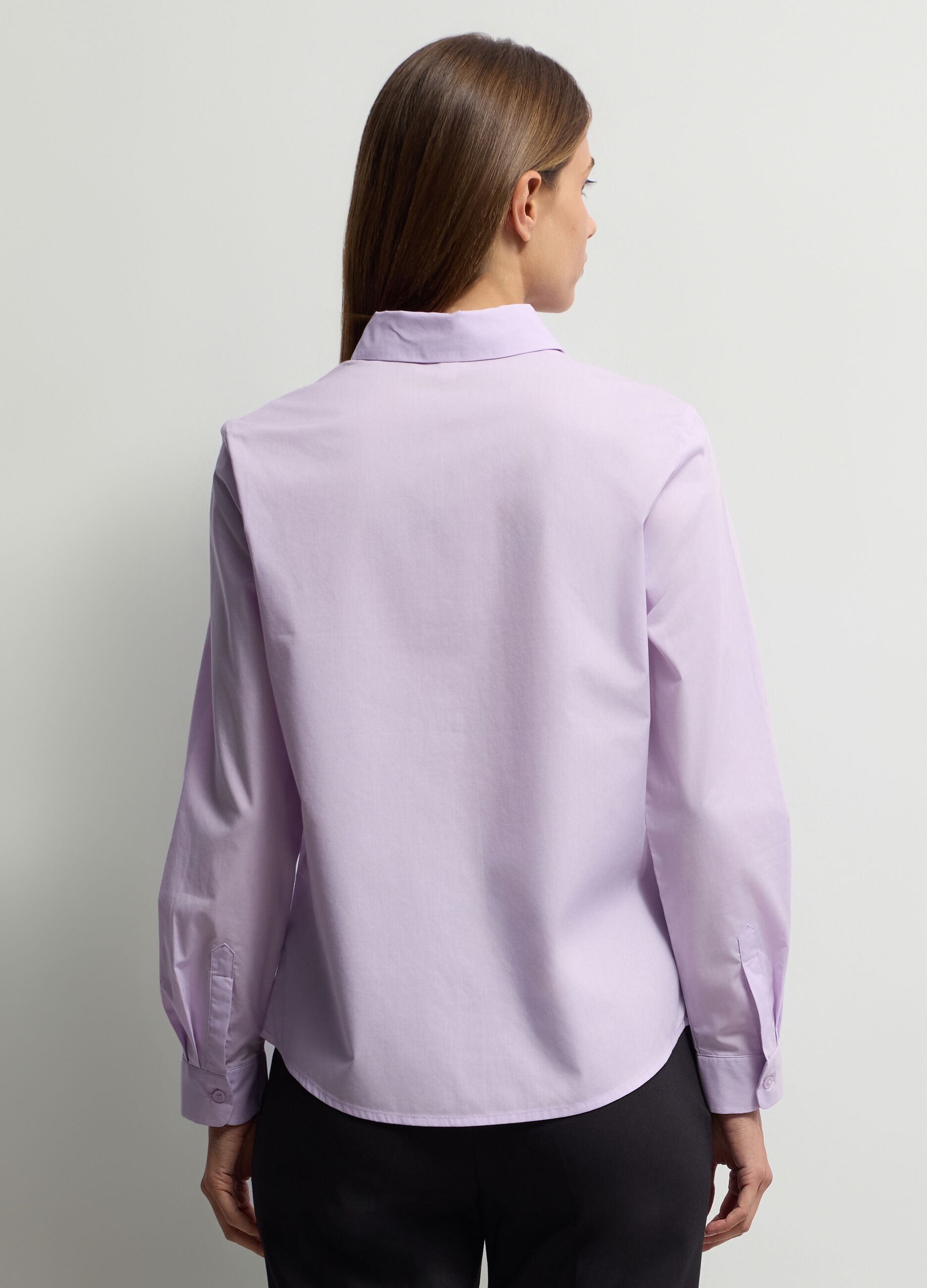 Camicia Fit Slim con colletto alla francese in poli-cotton donna_1