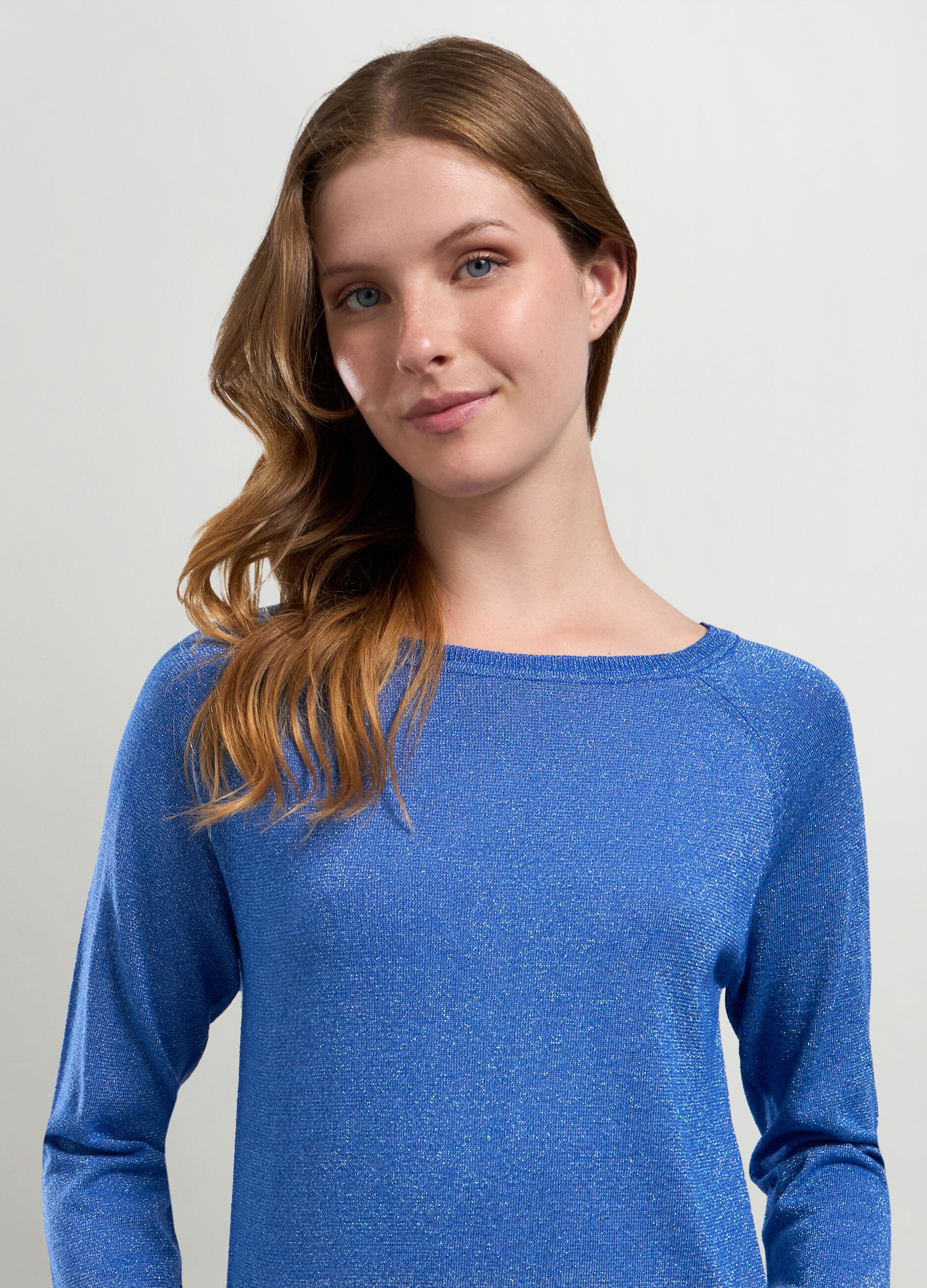 Pullover tricot in misto viscosa con lurex donna_2