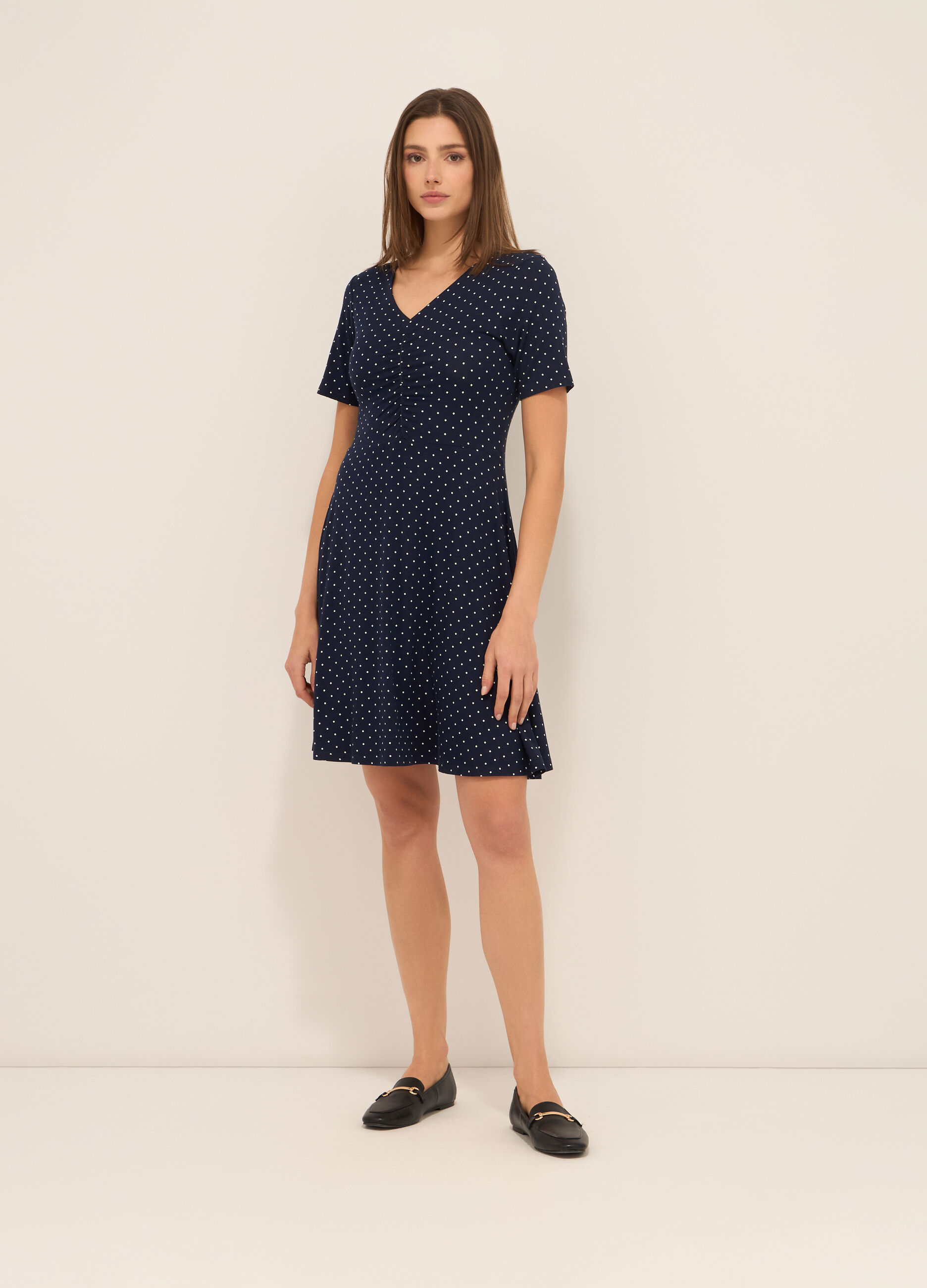Abito corto in jersey di viscosa stretch donna_0