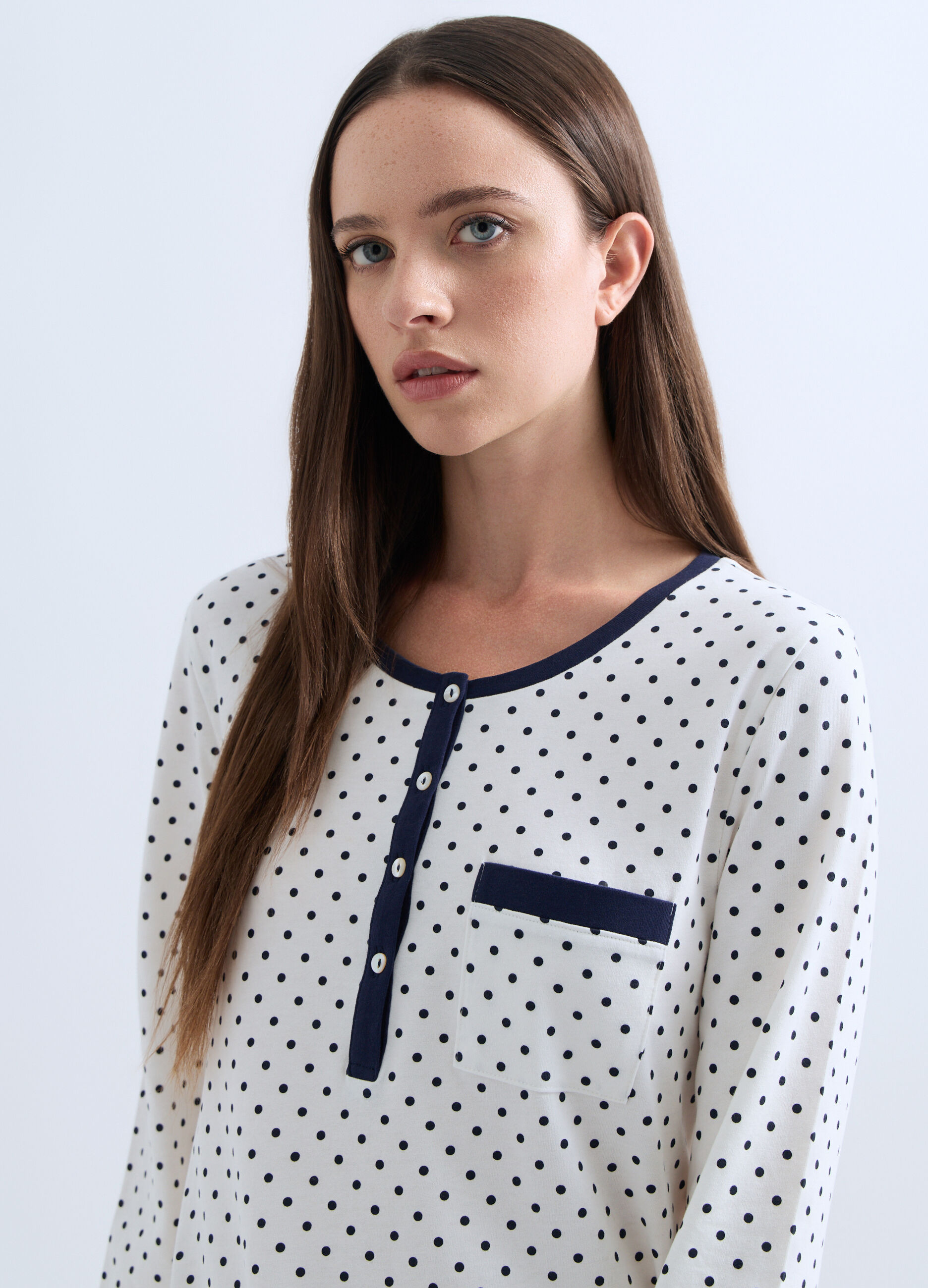 Camicia da notte in jersey di puro cotone donna_2