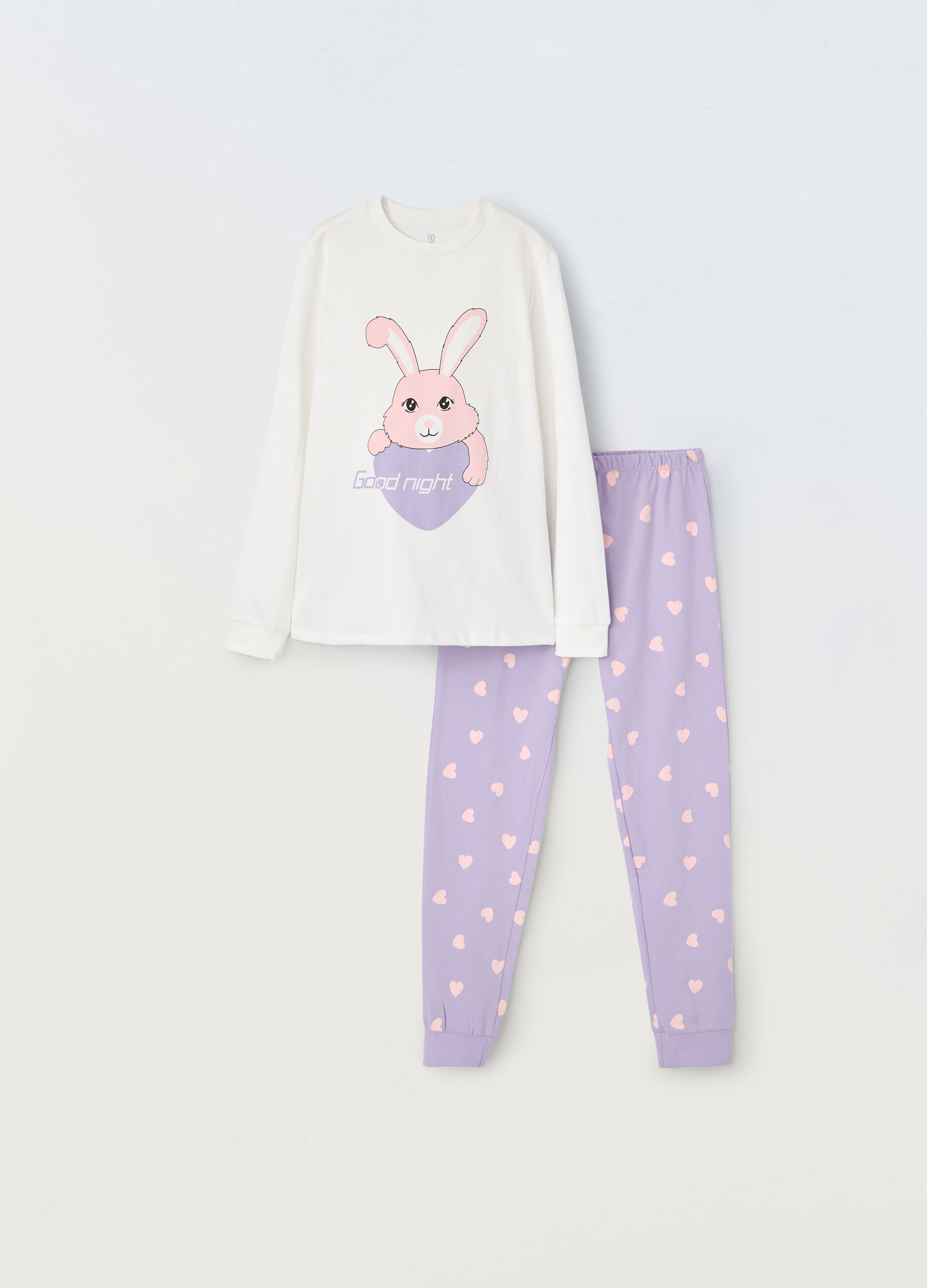 Set pigiama lungo in puro cotone ragazza_0