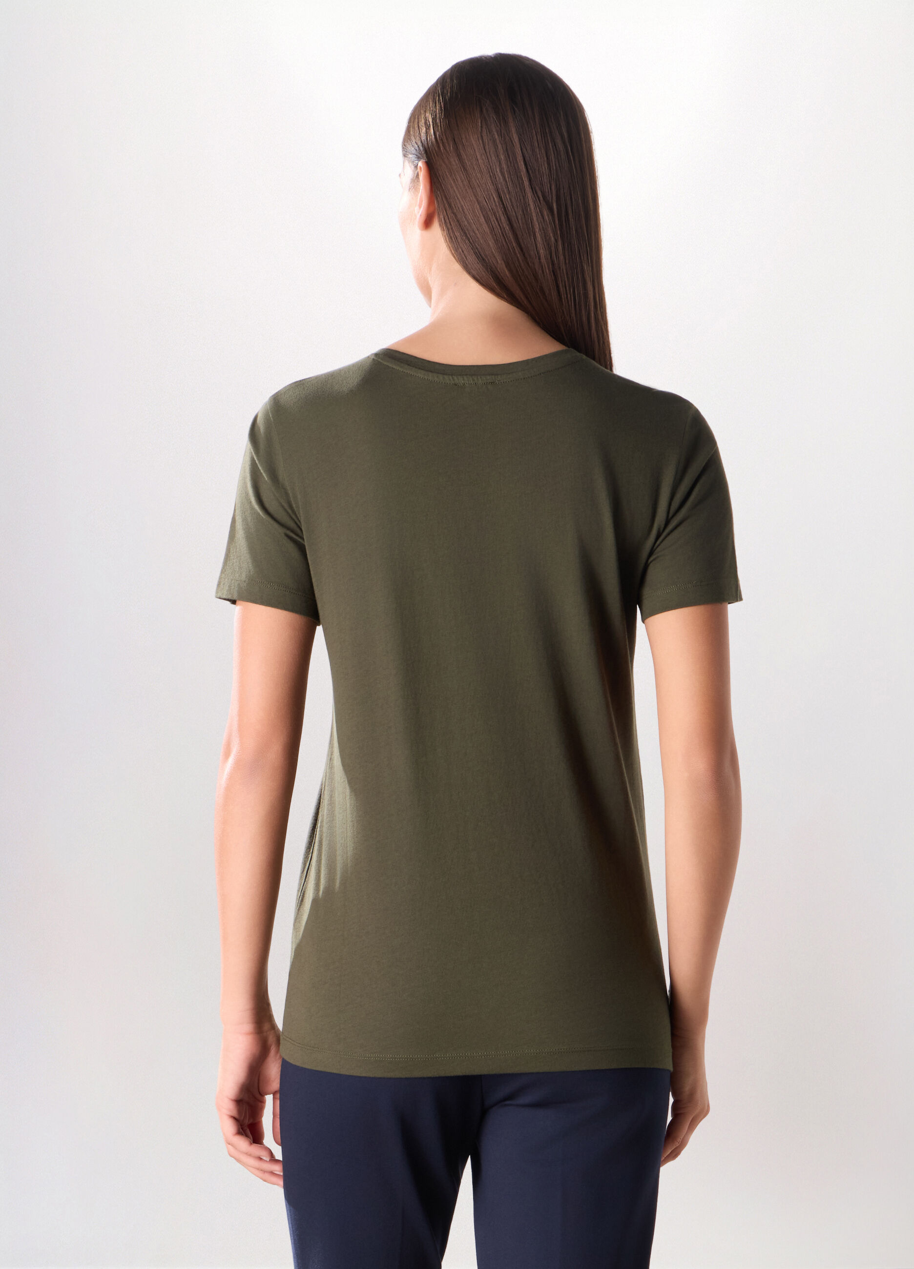 T-shirt in jersey di puro cotone donna_1