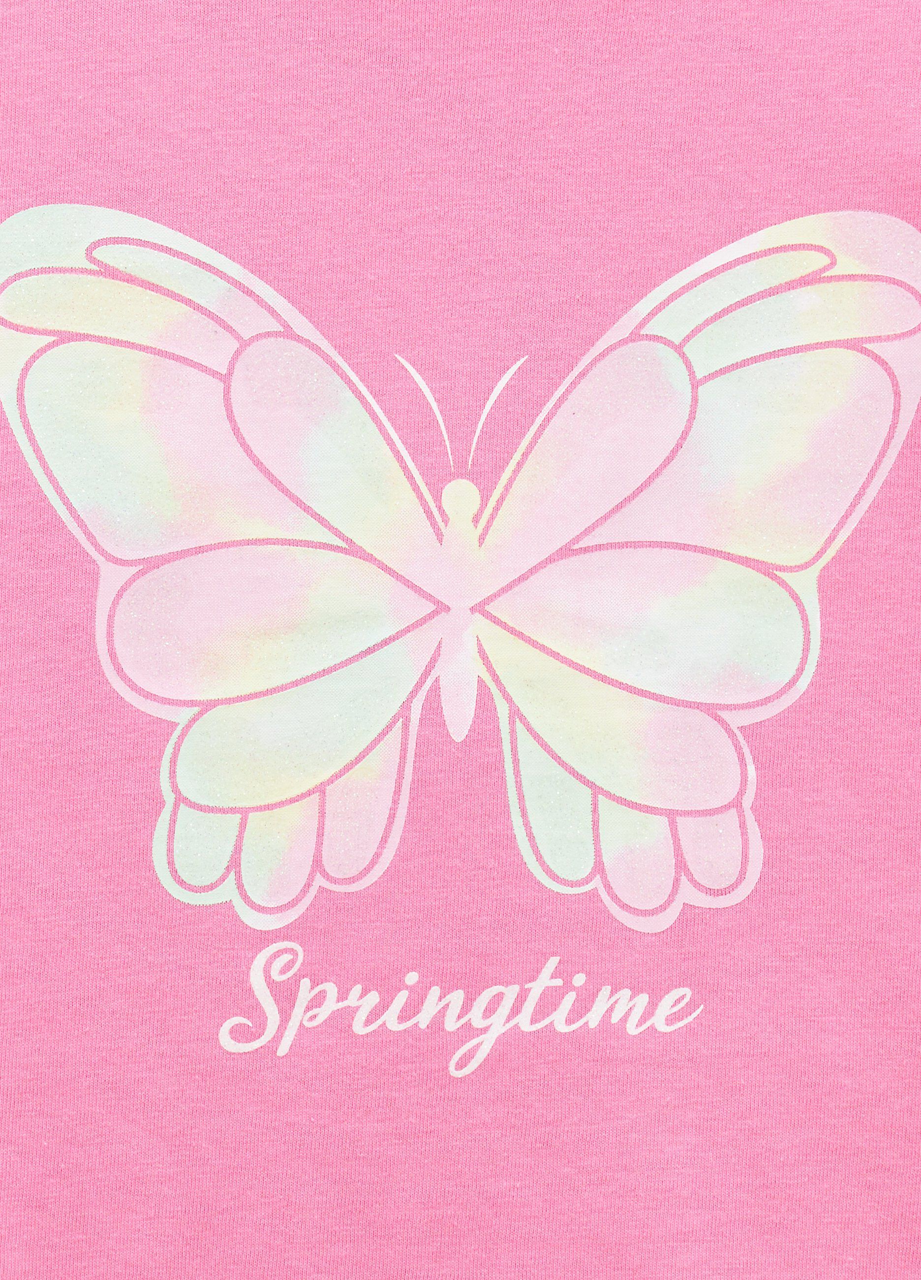 T-shirt in cotone stretch con stampa bambina_1