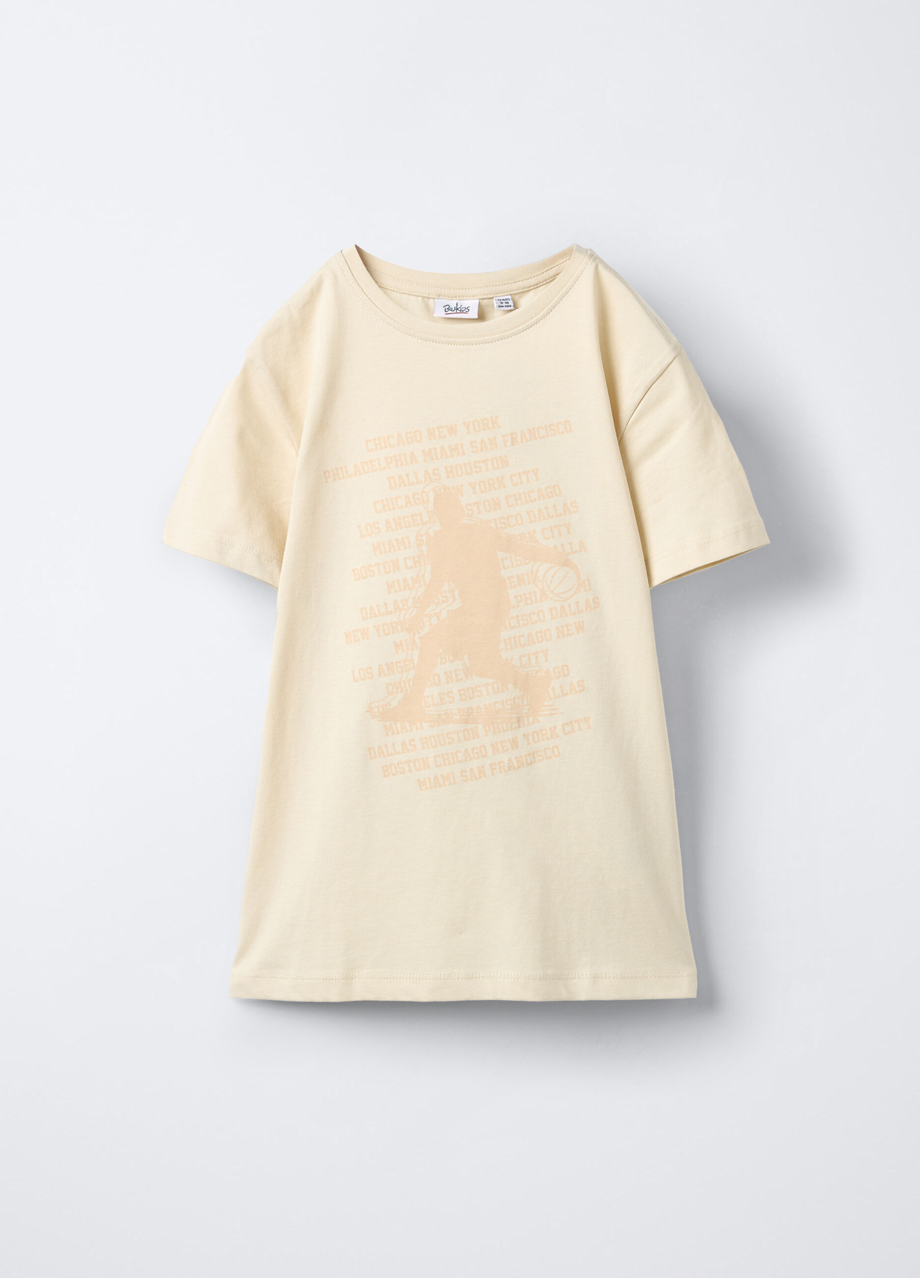 T-shirt girocollo in jersey di puro cotone ragazzo_0