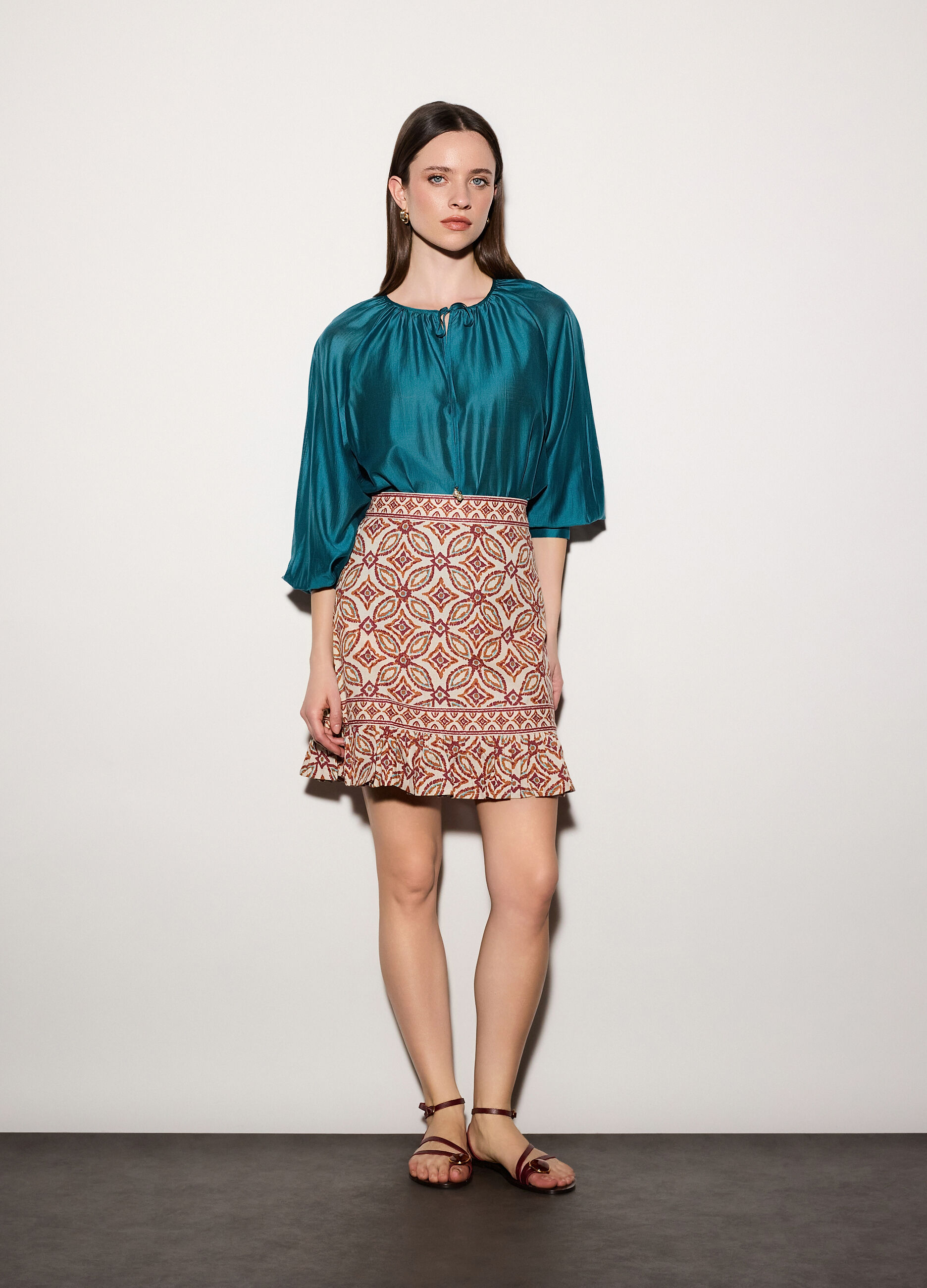 Blusa in mista lyocell donna_0