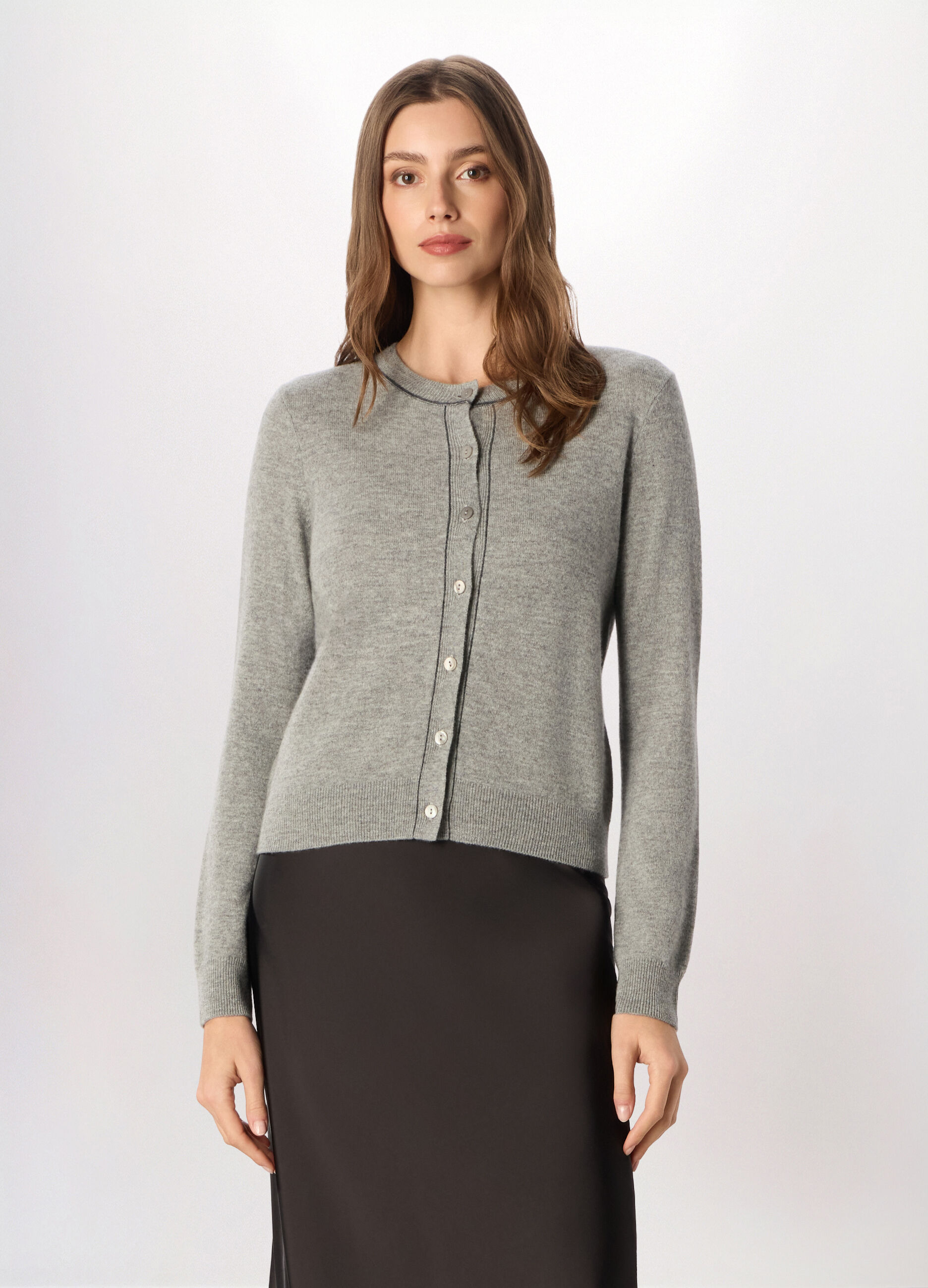 Cardigan tricot in pura lana donna_0