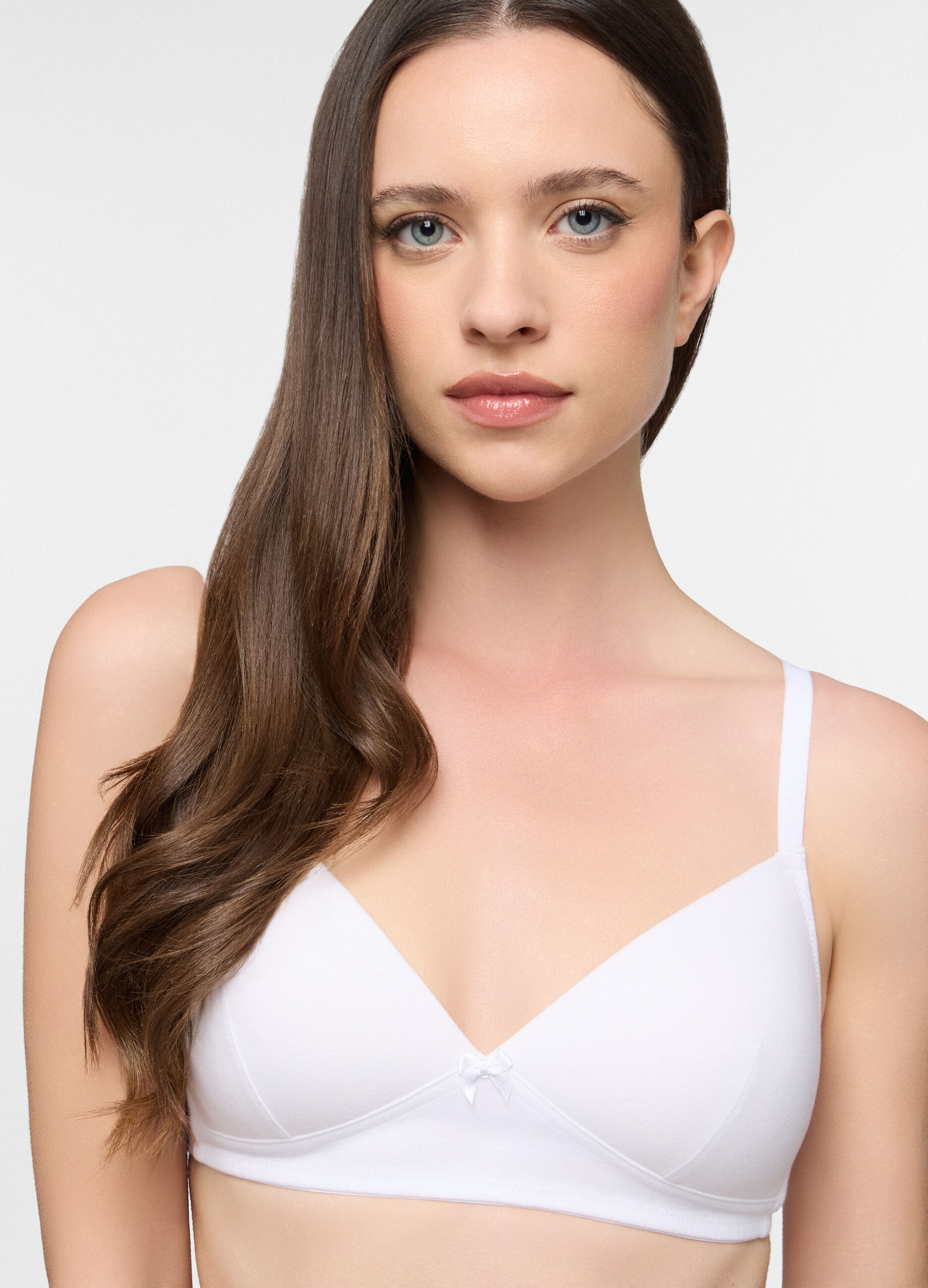 Reggiseno a triangolo imbottito in jersey di cotone stretch donna_2