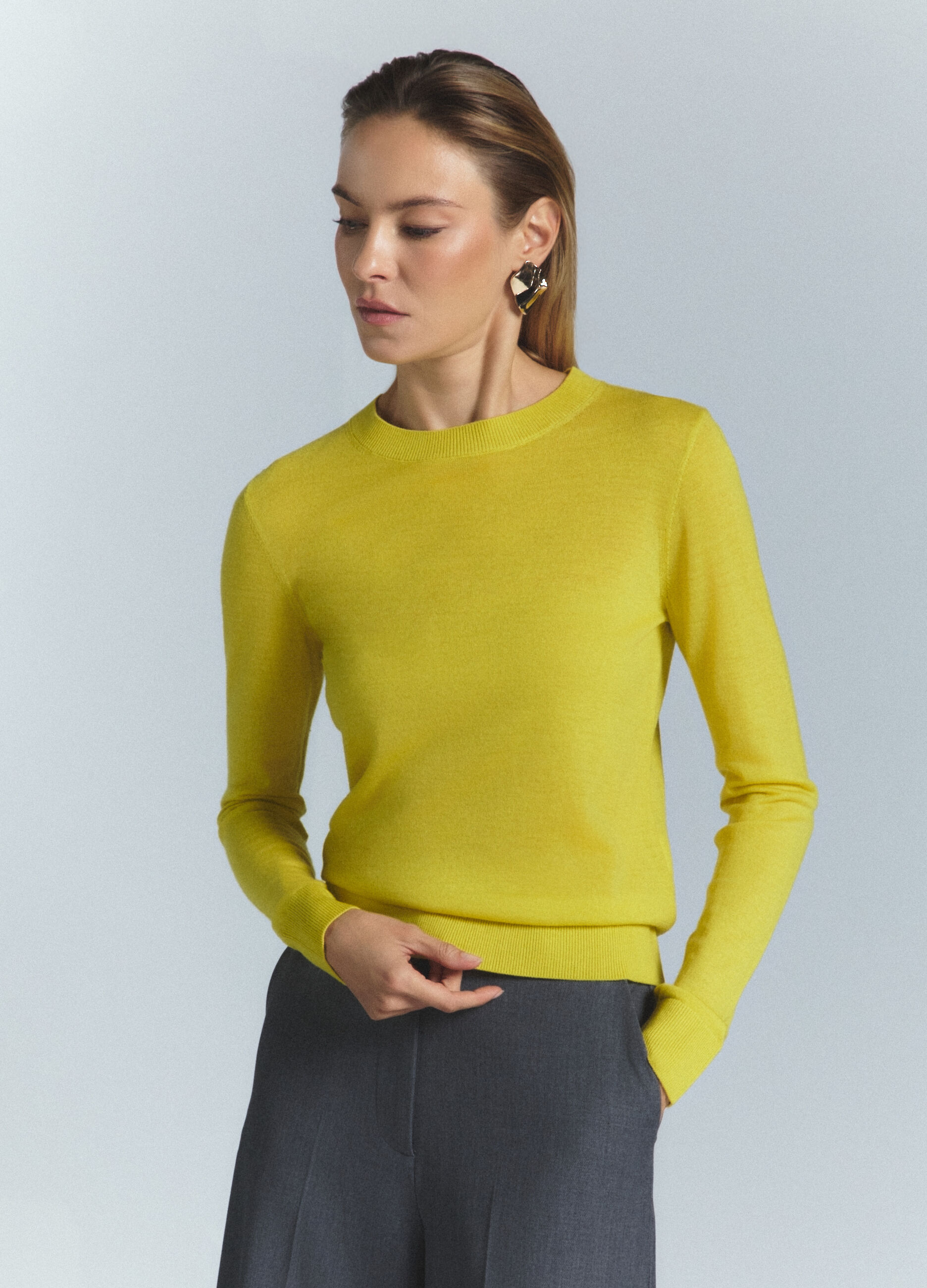 Maglia girocollo rasata donna_1