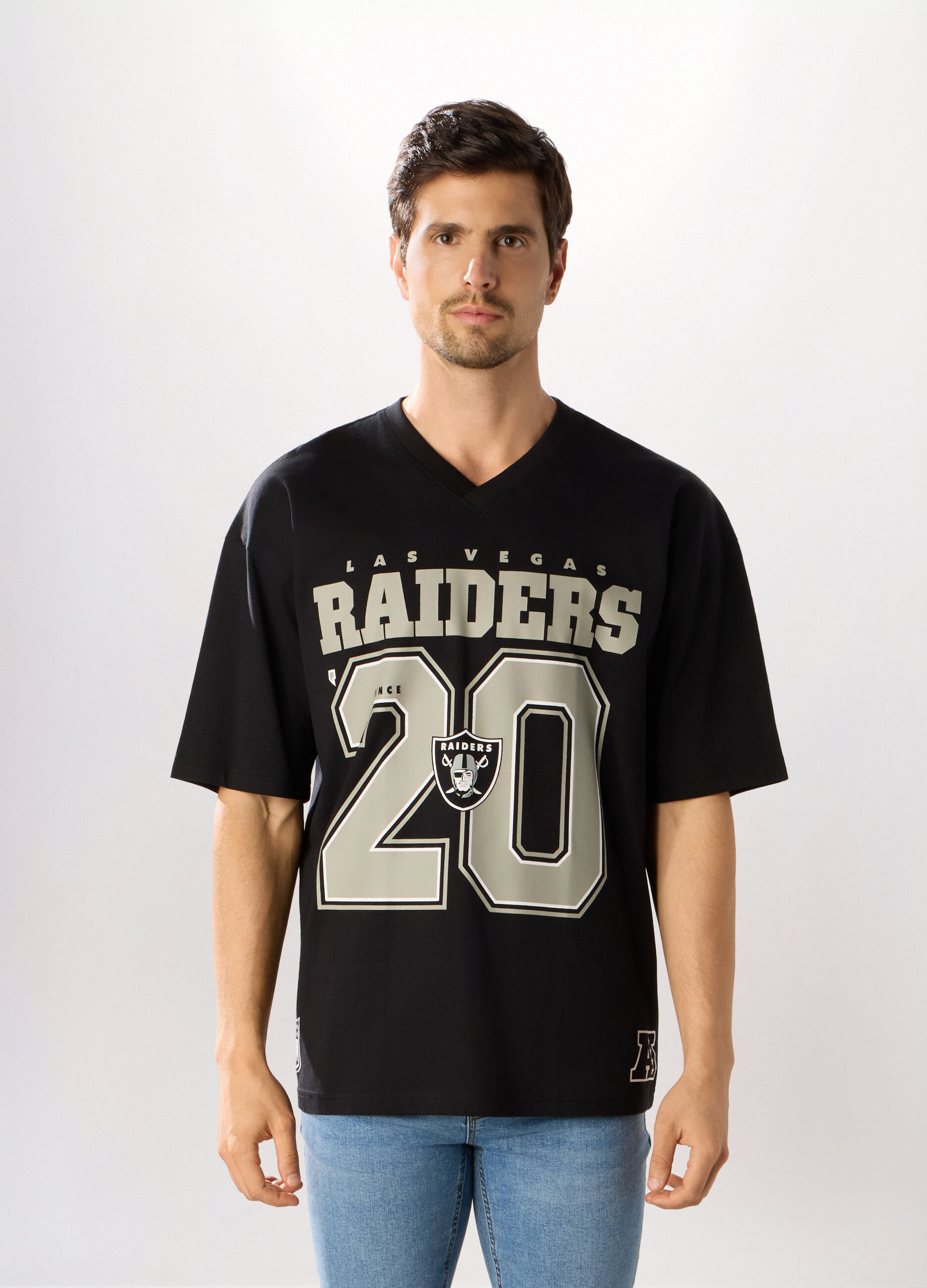 T-shirt collo a V Las Vegas Raiders uomo_0