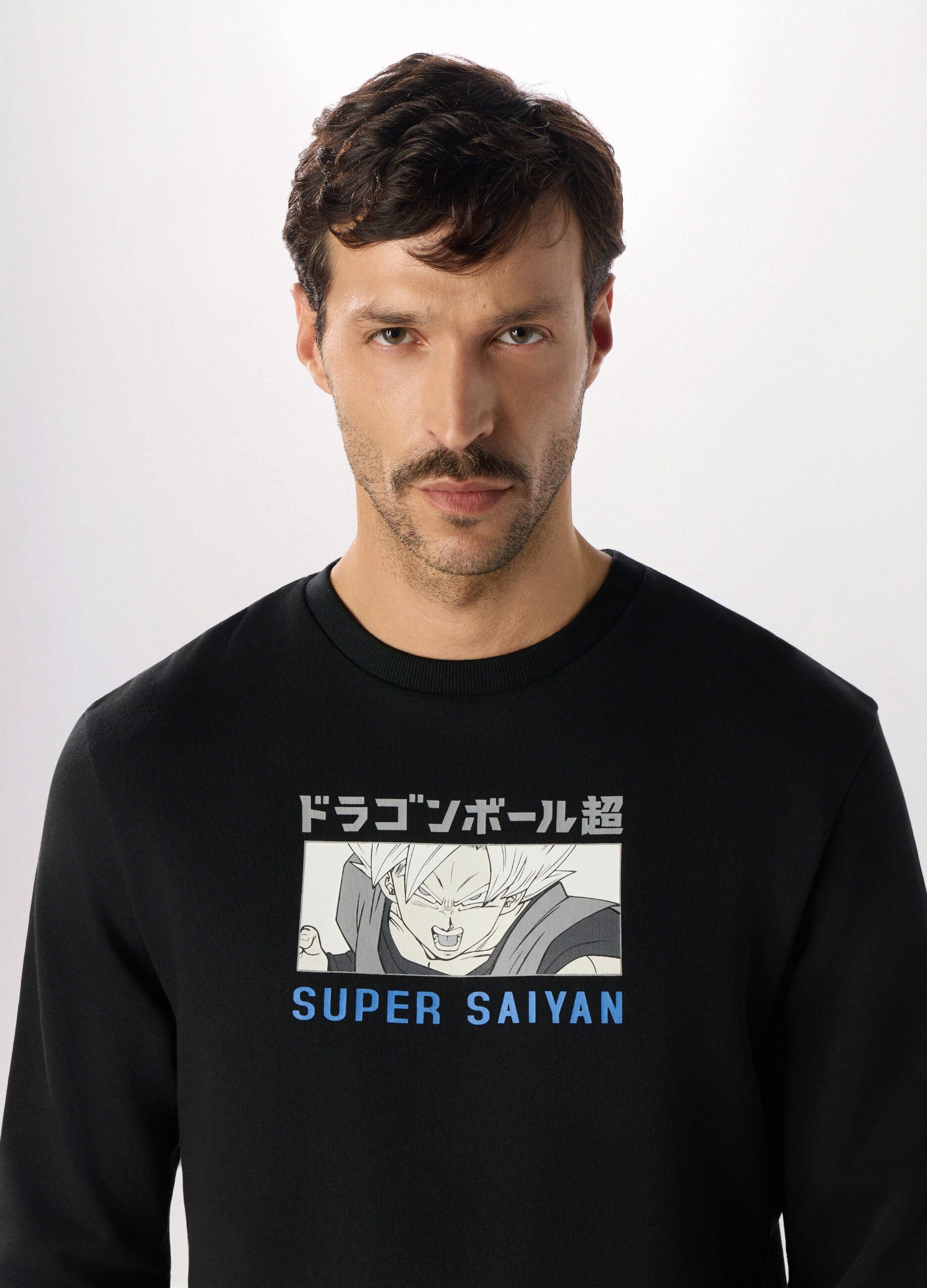 Felpa in puro cotone con stampa Dragon Ball uomo_2