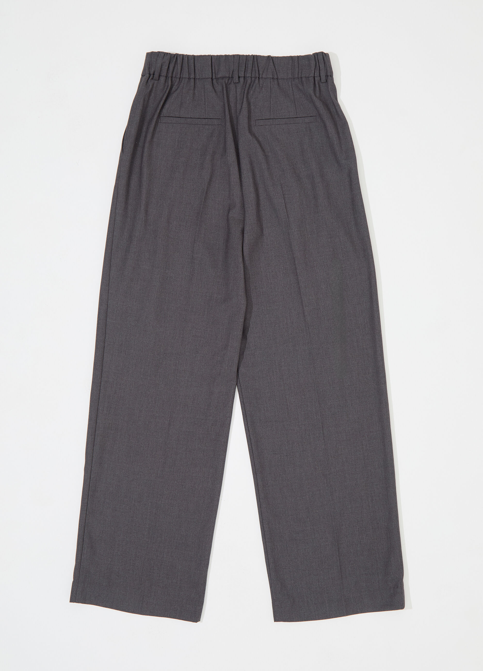 Pantaloni palazzo in misto lana donna_3