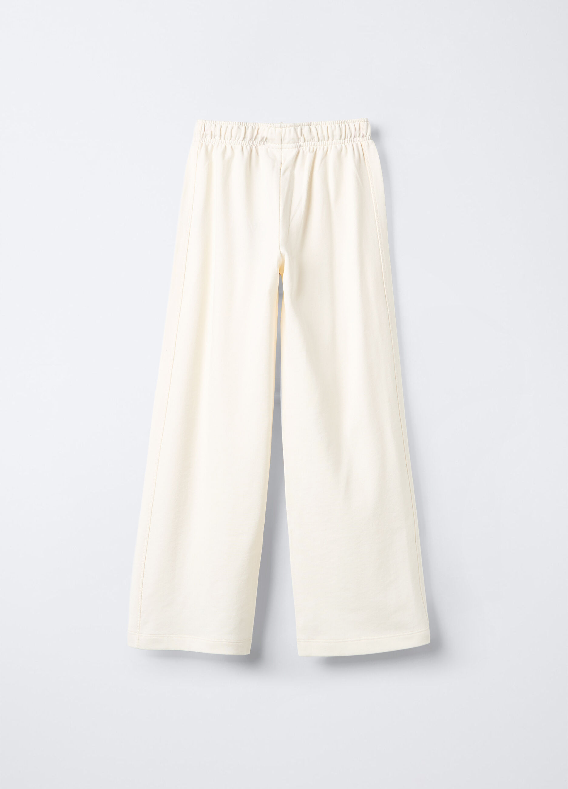 Jogger Wide Leg in misto cotone garzato ragazza_1