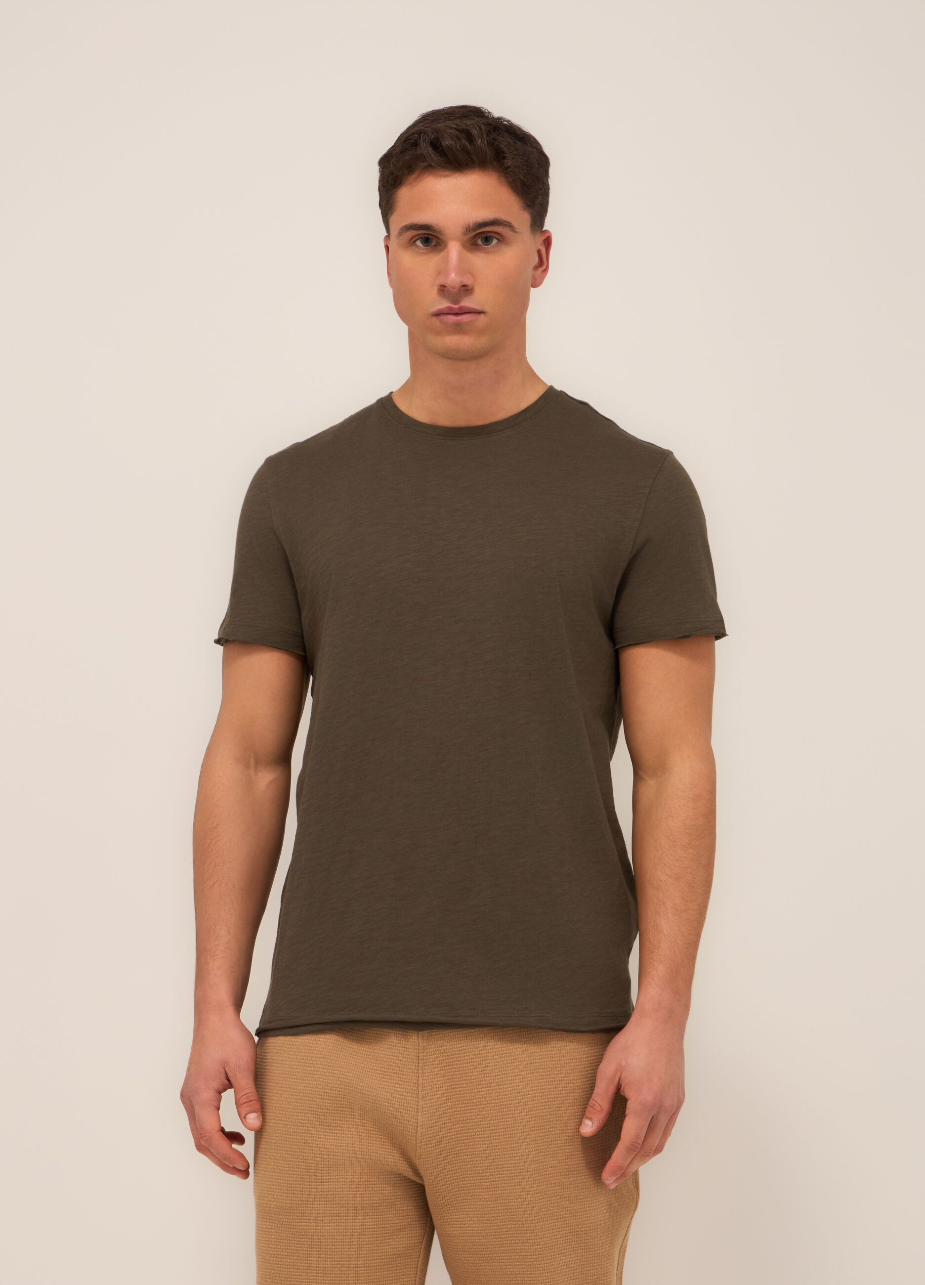 T-shirt in jersey di cotone mélange uomo_0
